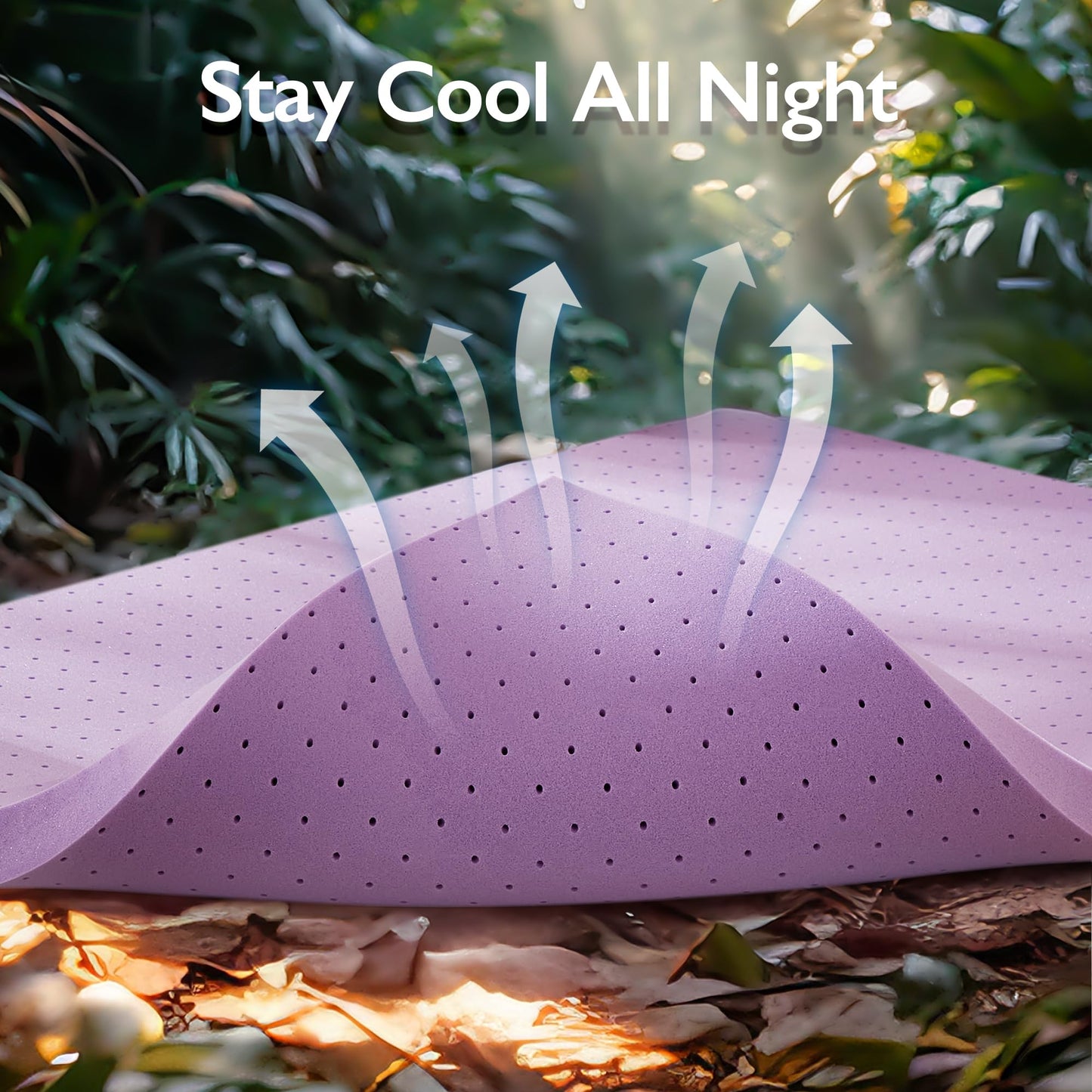 BDEUS 2 inch Mattress Topper, Cooling Gel Memory Foam Bed Topper for Pressure Relief and Back Pain, CertiPUR-US Certified, Dorm Essentials, Twin (Purple)