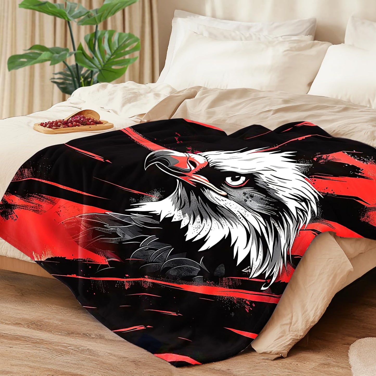 Eagle Blanket Eagle Decor Cozy Animal Throw Super Soft Plush Flannel Fleece Blanket Gift for Kids Adults Men Women Ultra Warm & Lightweight Flannel, 50"X40"