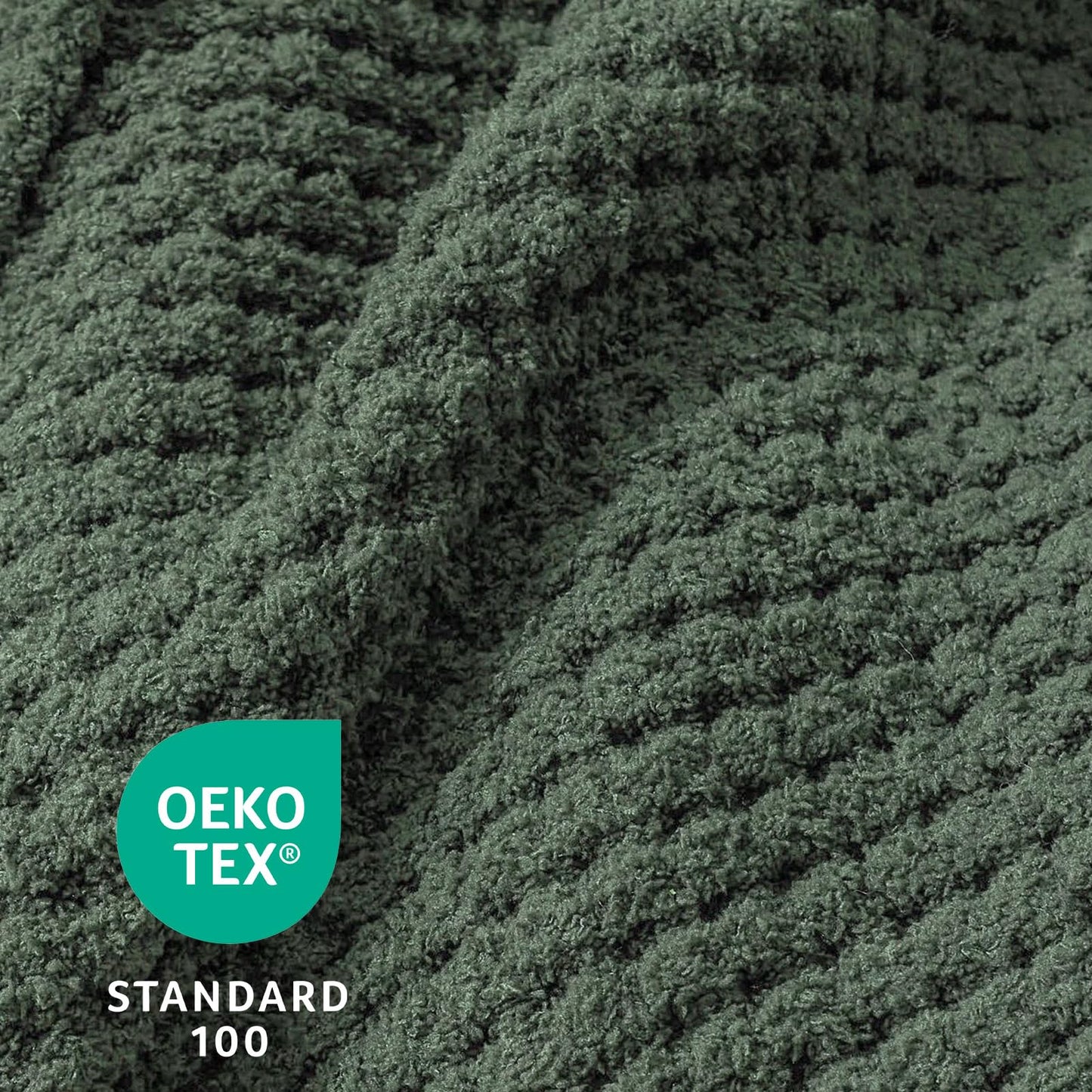 blunique Waffle Knit Throw Blanket, Luxury Cozy Chunky Knit Throw Blanket for Couch, 50 x 60 Inch Thick Ultra-Soft Feather Yarn Knitted Blanket for Sofa, Bed, Home Decor - Sage