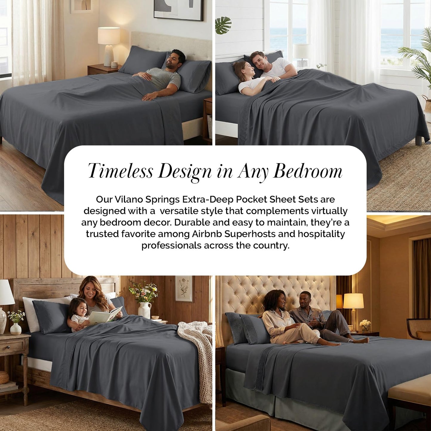 Southshore Fine Living, Inc. Queen Bed Sheets deep Pocket Set with 21" Deep Queen Fitted Sheet, Pillow Cases Standard Set of 2 | Hotel Luxury Quality | Easy Care Microfiber Sheets | Slate