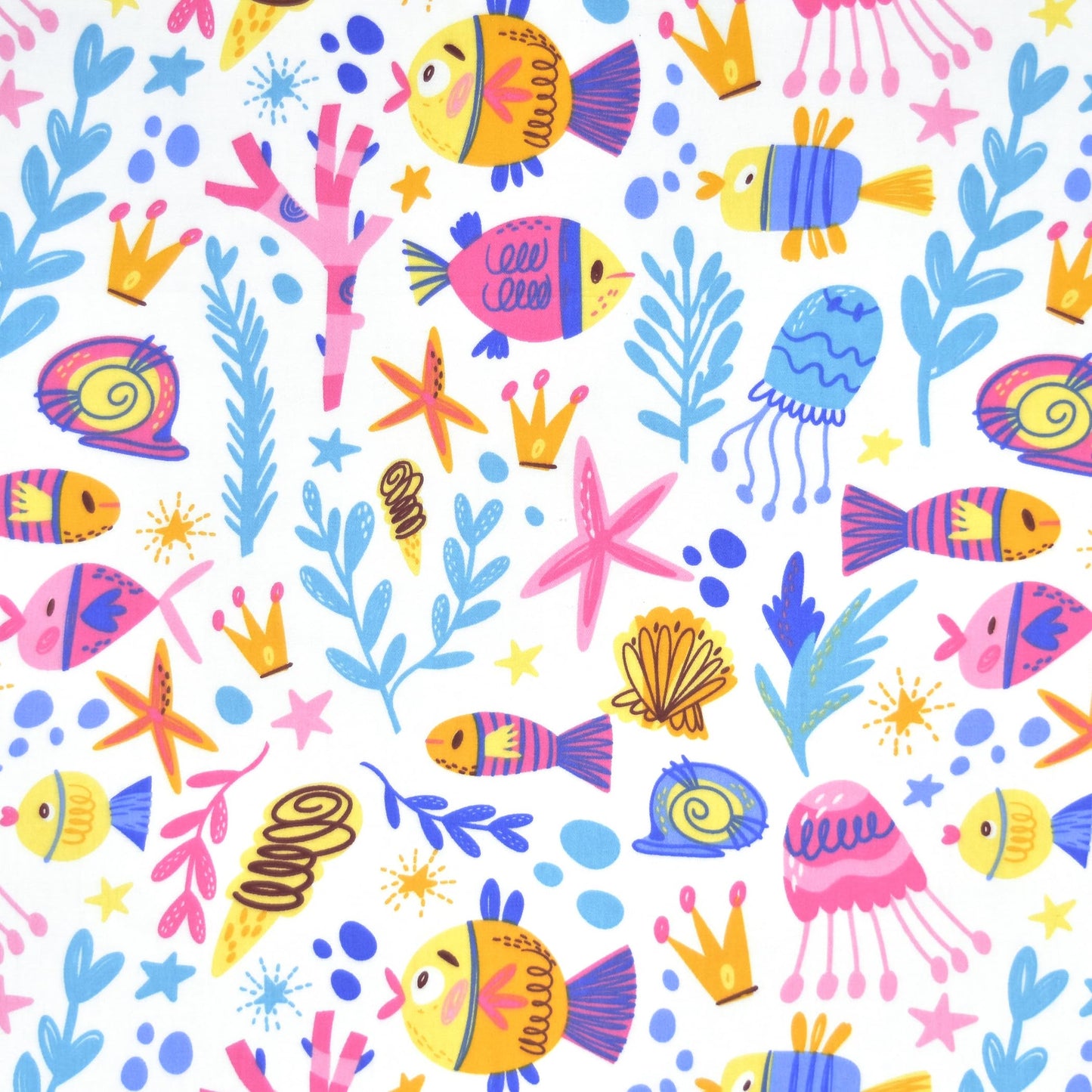 Scientific Sleep Pink Sea Ocean Fairy Tale Fish Jellfish Conch Coral Painting Childlike Twin Bed Sheet Set 100% Cotton Flat Sheet & Fitted Sheet & Pillowcase Natural Bedding Set for Kids Girls