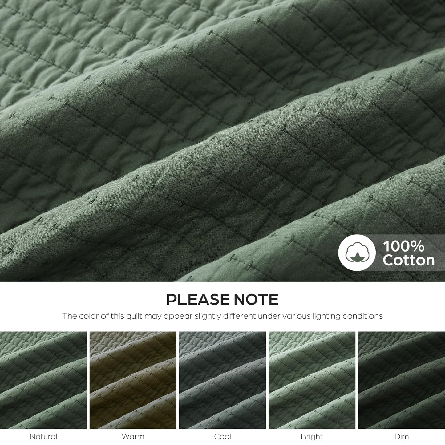 FDDX 100% Cotton Quilt Set Oversized King Size, 3-Piece Matelasse Bedspread Coverlet Set, Cozy Lightweight Quilted Bedding Set Comforter with 2 Shams in Geometric Pattern for All Season