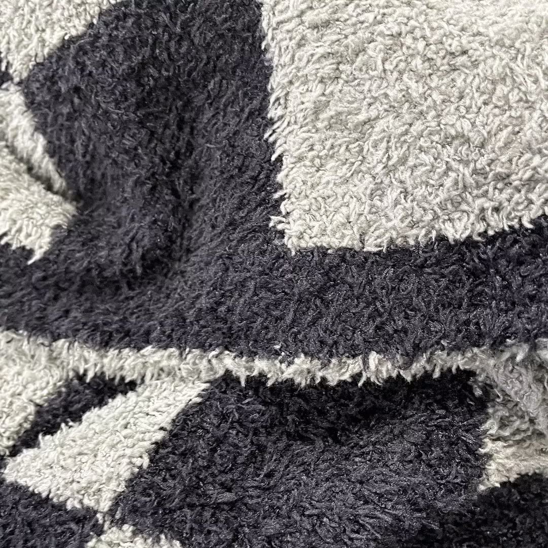 Ultra Soft Checkered Blanket Black Cozy Buffalo Check Throw Fluffy Knitted Reversible Throw Blanket Lightweight Fleece Checkerboard Grid Blanket for Sofa Couch Bed Travel, Graphite/Carbon, 51''x63''