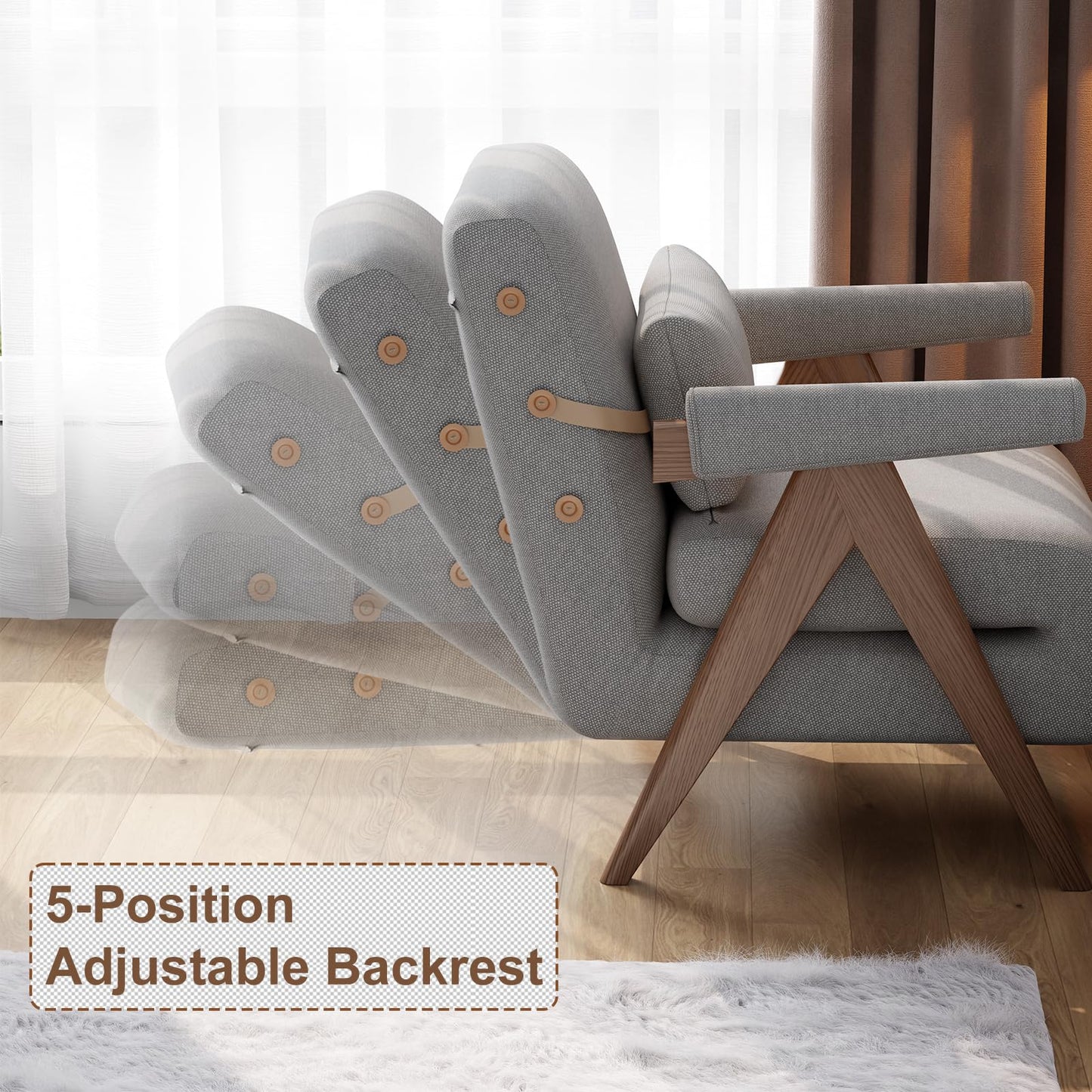 AnywaysWood 3 in 1 Residential Convertible Sofa Bed Chair|3 in 1 Sleeper Sofa Couch Bed | Adults | Living Room, Bedroom,Office (Gray 32Wx 32Dx32L)