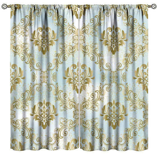 Nanacur Abstract Floral Curtains, Vintage Damask Flowers Art Country Farmhouse Window Drapes for Bedroom Living Room Kitchen 42" W X 45" L (Decorative)