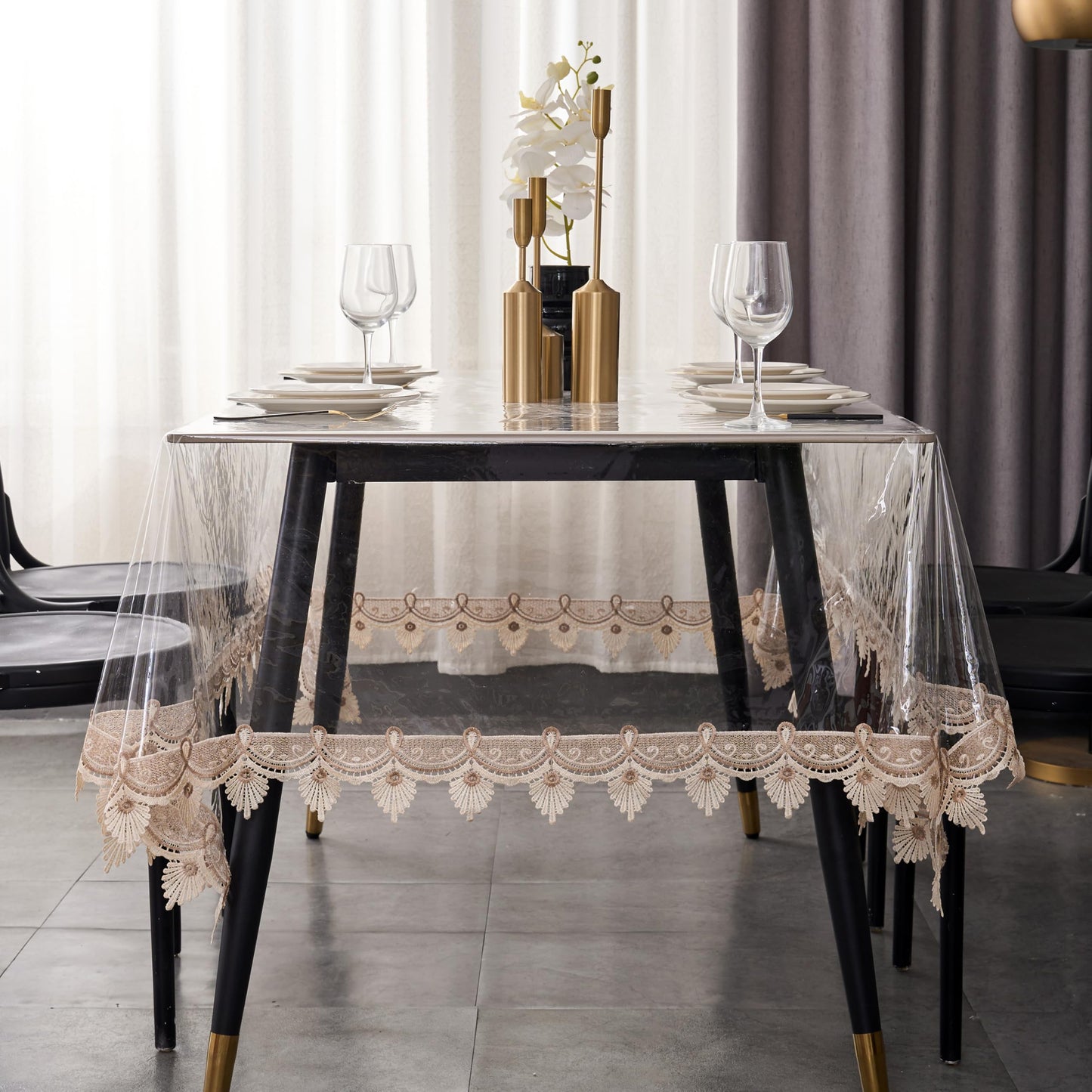 Pioggia Clear Vinyl Tablecloth Protector Waterproof/Oil-Proof PVC Table Cloth Transparent Sheet Table Cover (54'' x 70'' Rectangular)