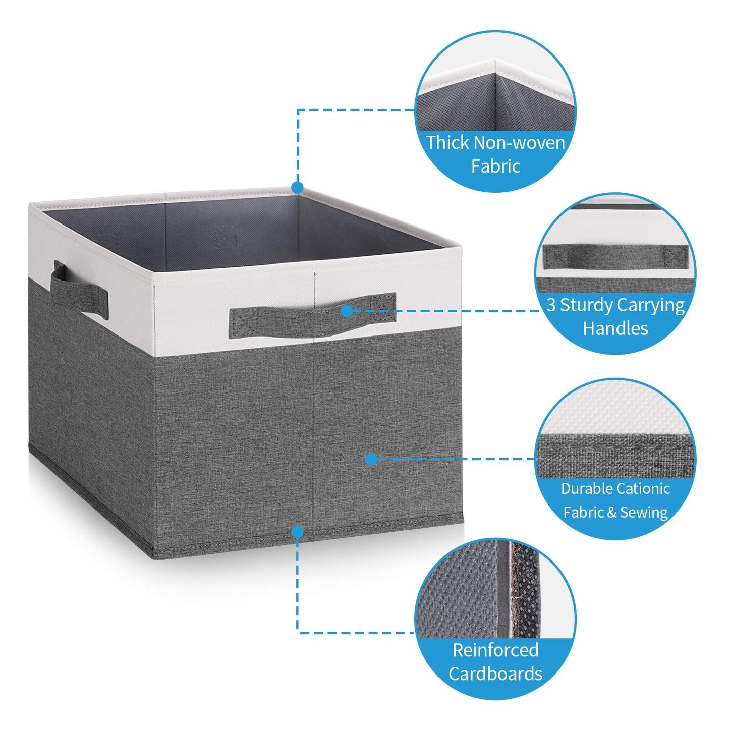 GhvyenntteS 4 Pack Bed Sheet Organizers and Storage + 3 Pack Fabric Storage Bins