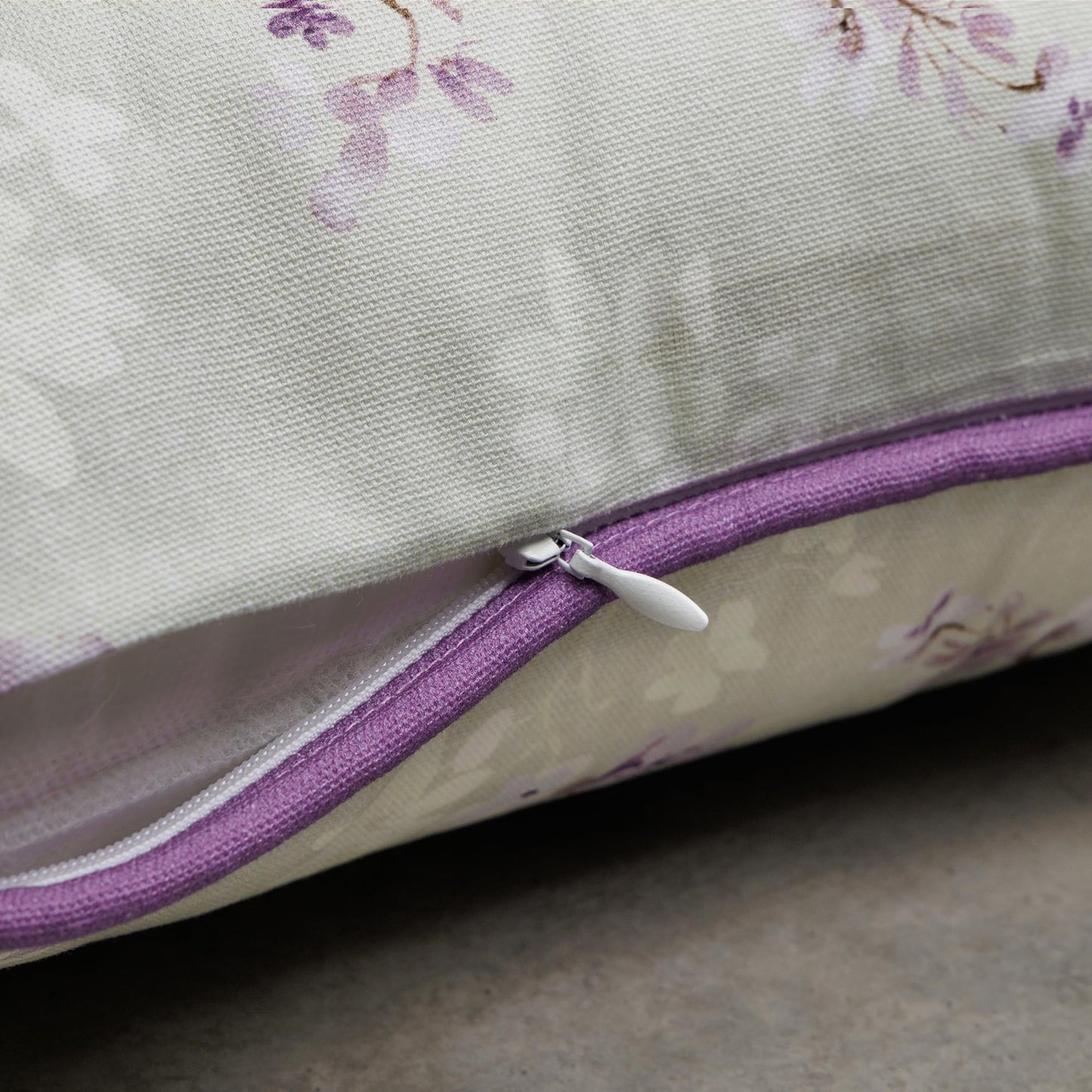 Maison d' Hermine Decorative Pillow Covers 18 x 18 inch Square 100% Cotton Throw Pillow Covers with Invisible Zipper for Living Room Couch Chair Sofas Spring Summer (Blossoms in Spring - Lavender)