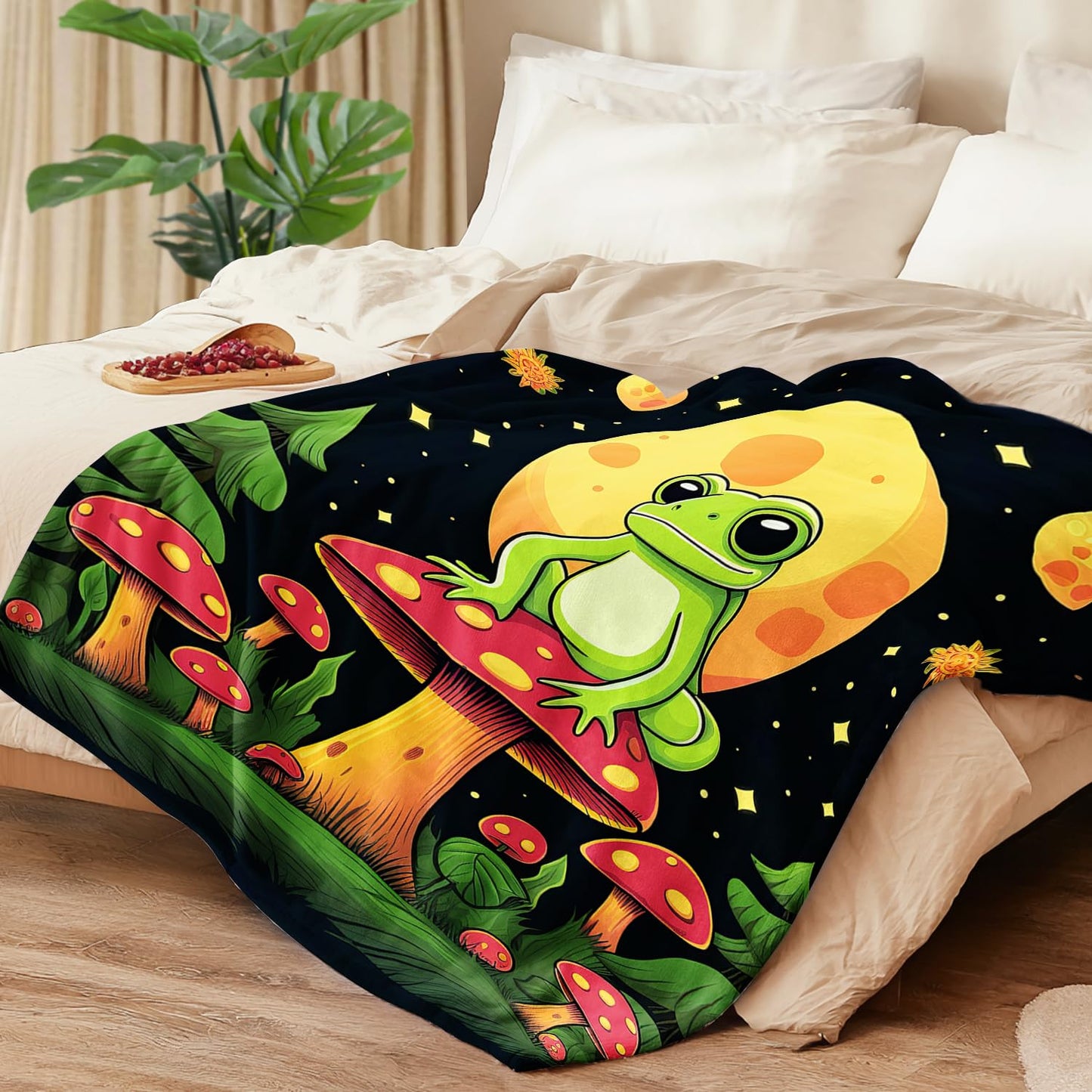 Frog Blanket Frog Fleece Throw Blanket Super Soft Fuzzy Plush Cozy Warm Frogs Decor Bedding Blankets Gift for Boys Girls Men Women Kids & Adult 50"X40"