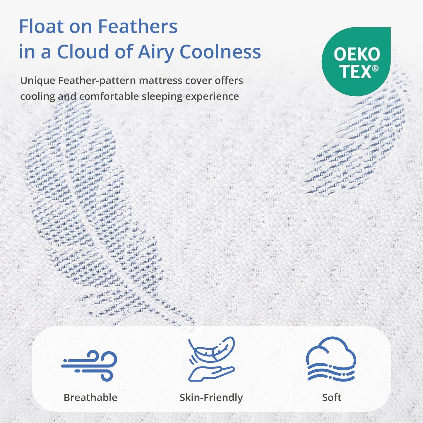 EGOHOME Plush King Size Mattress 14 Inch Memory Foam Mattresses Bed in a Box with Gel Foam and Removeable Fiberglass Free Cover for Cool Sleep and Back Pain Relief, CertiPUR-US Certified, Blue