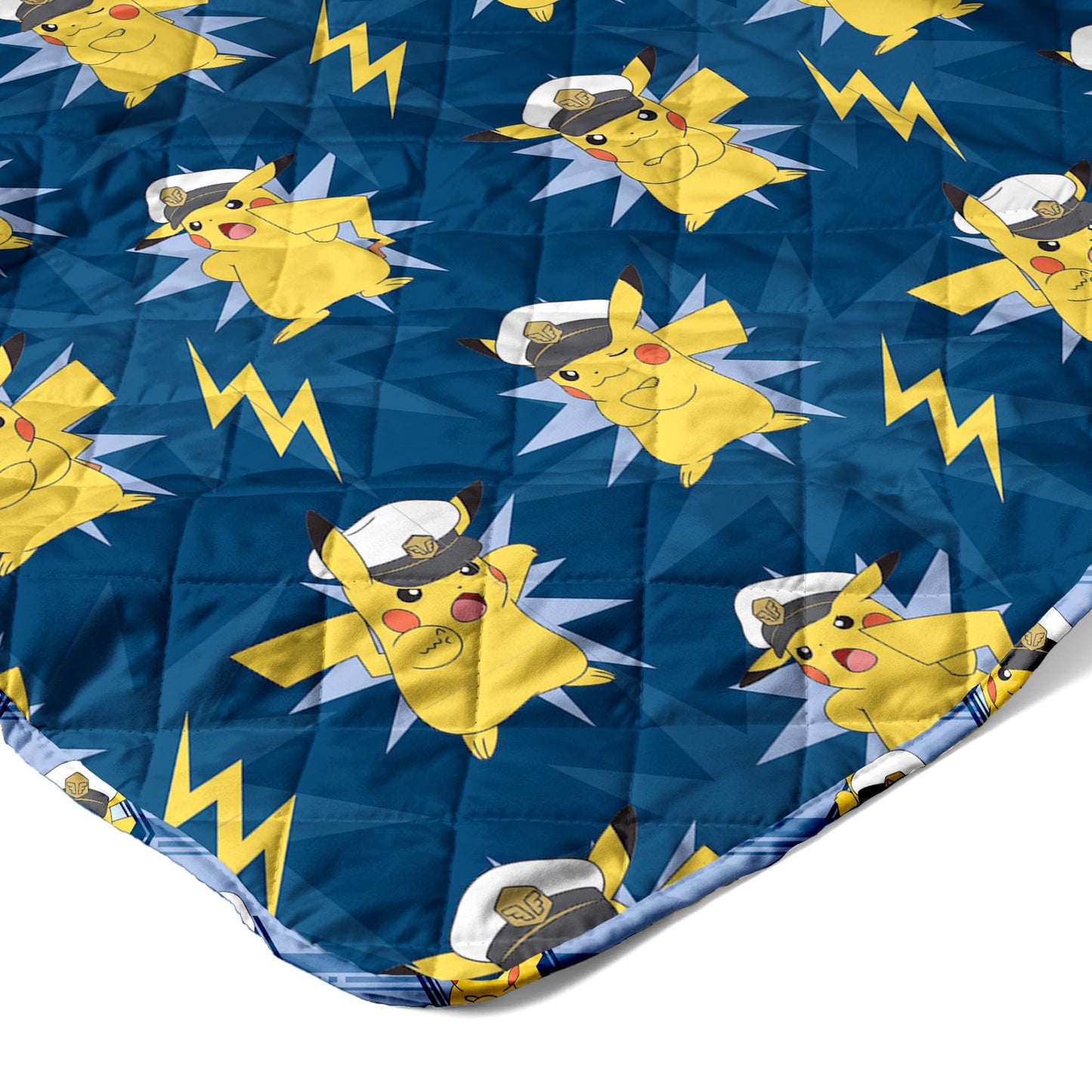 Northwest Pokémon Electric Captain Quilted Throw Blanket, Pikachu Adventure Artwork, Soft and Comfy for Bedding for Bed Couch, 60 x 80 inches