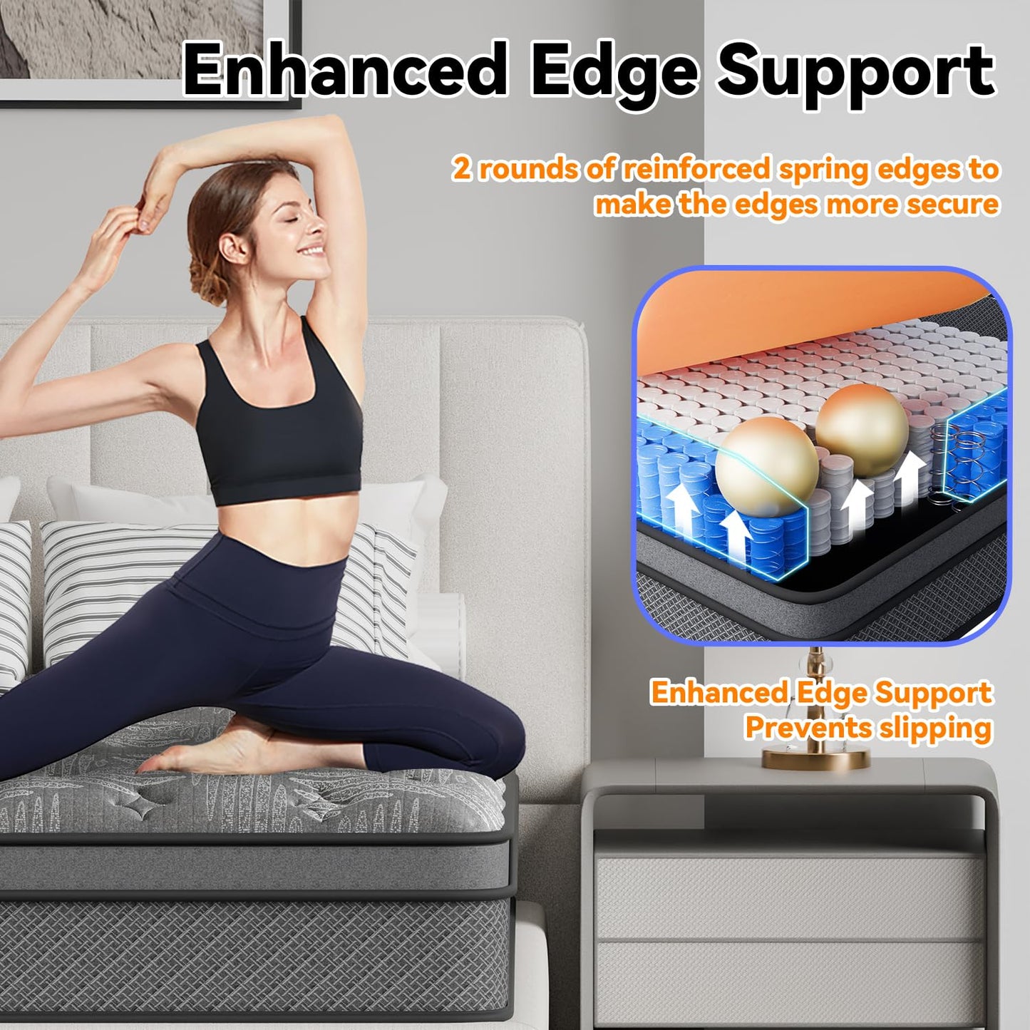 veladream Full Mattress 12 Inch, Hybrid Mattress in a Box, Gel Memory Foam and Pocket Springs, Firm Pressure Relief, Motion Isolation, Breathable Comfort, CertiPUR-US Certified, Fiberglass-Free