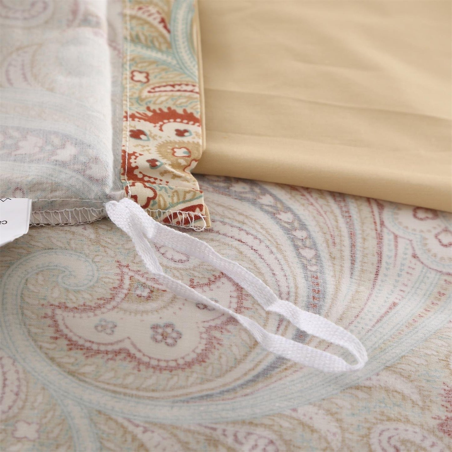 Brandream Duvet Quilt Cover Queen Size Gold Chic Paisley Regal Themed Lightweight Hypoallergenic Extremely Soft & Breathable Egyptian Cotton 800-Thread-Count Bedding Sets