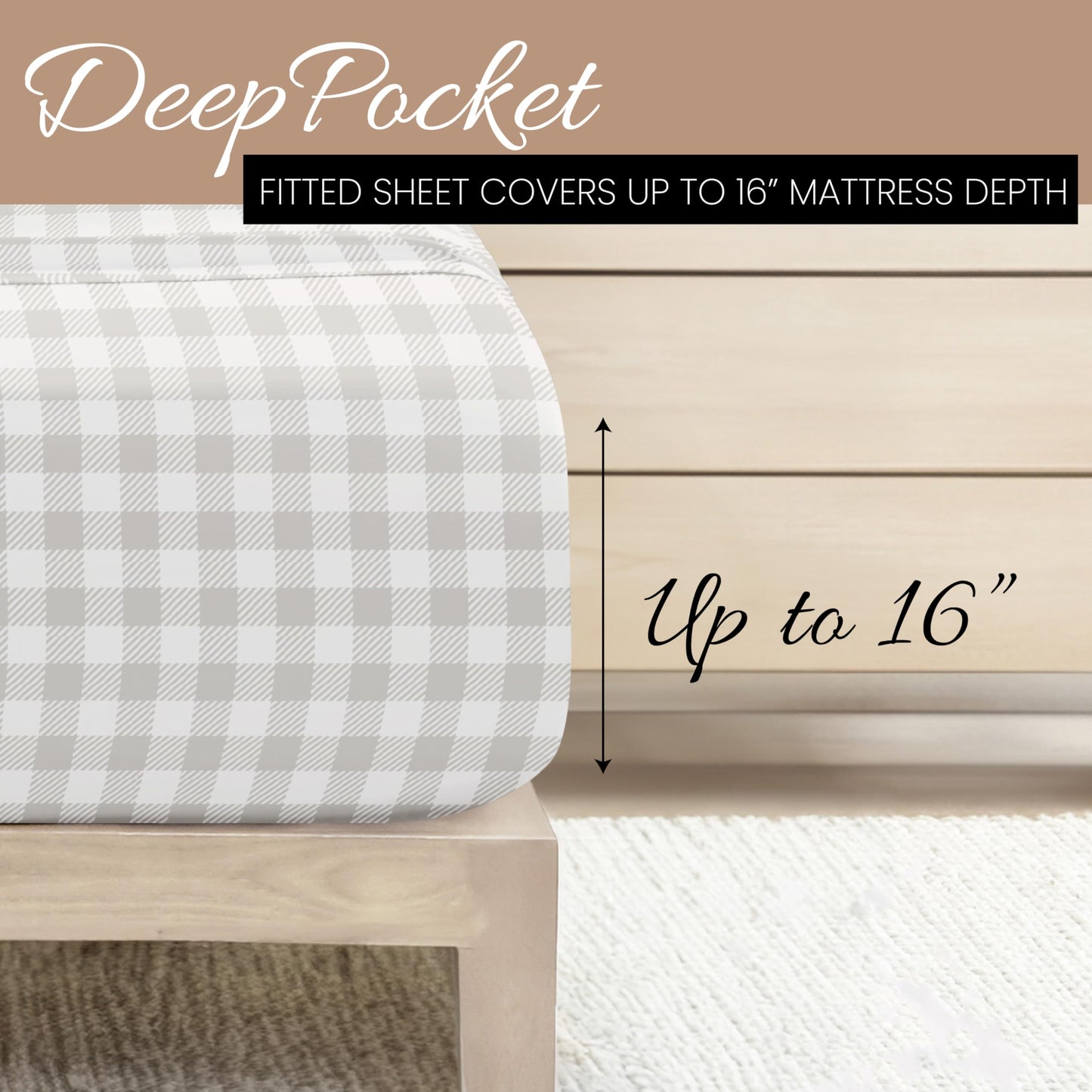 Linen Market 4 Piece Full Bedding Sheet Set (Light Gray Plaid) - Sleep Better Than Ever with These Ultra-Soft & Cooling Bed Sheets for Your Full Size Bed - Deep Pocket Fits 16" Mattress