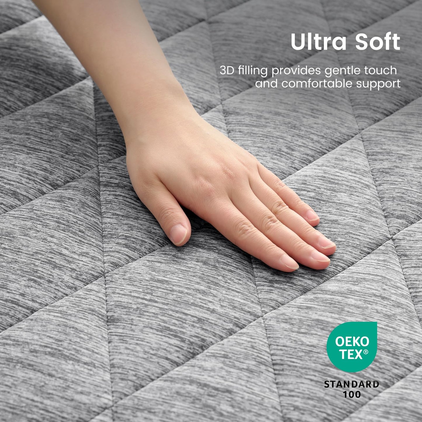 Cozy Bliss Leakproof Cooling Mattress Protector Full, Q-Max 0.45 Soft Noiseless Breathable Mattress Topper Cover, with Deep Pocket Fits 8–18 Inches for Summer Bed Hot Sleepers, Grey