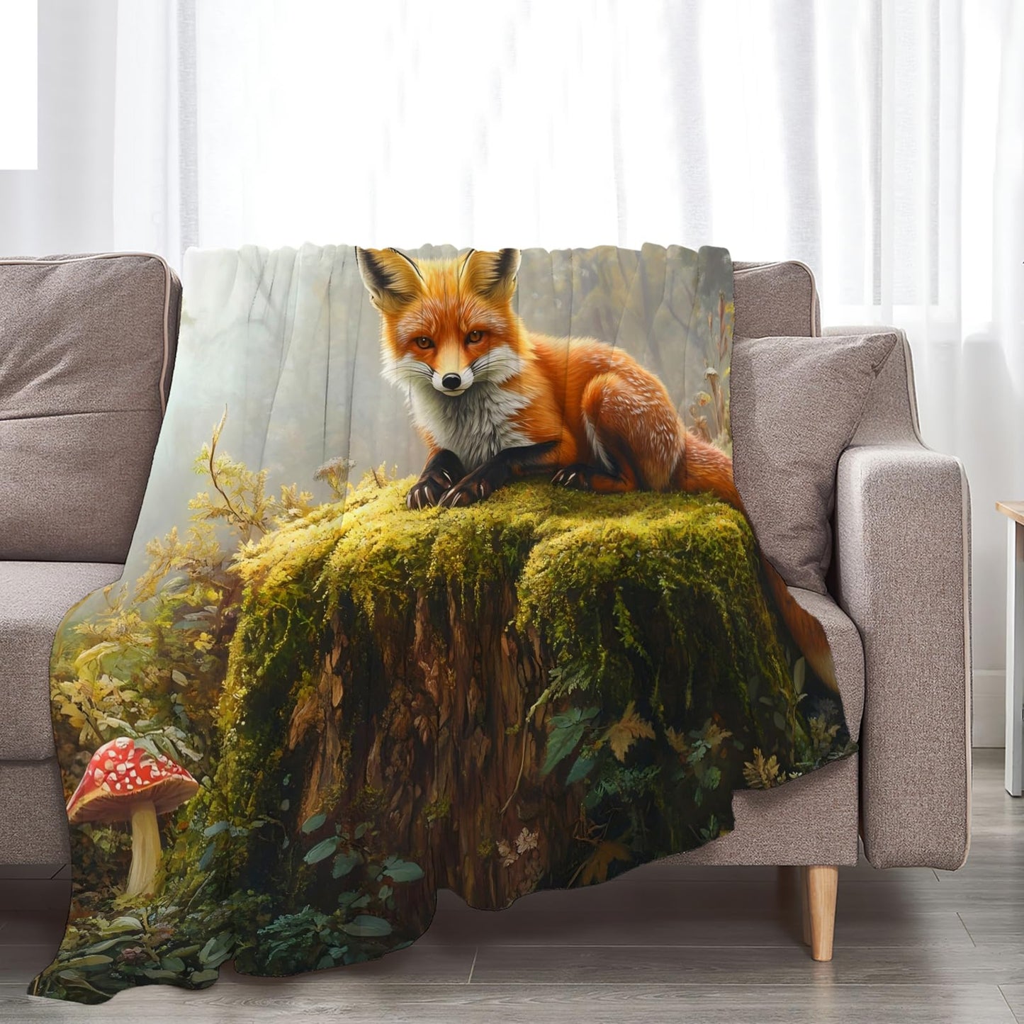 Tijuboni Fox Throw Blanket Fox Gifts for Girls Boys Women Men Kids Adults Soft Flannel Fleece Blanket for Couch Sofa Bed Home Decor 40"x50"