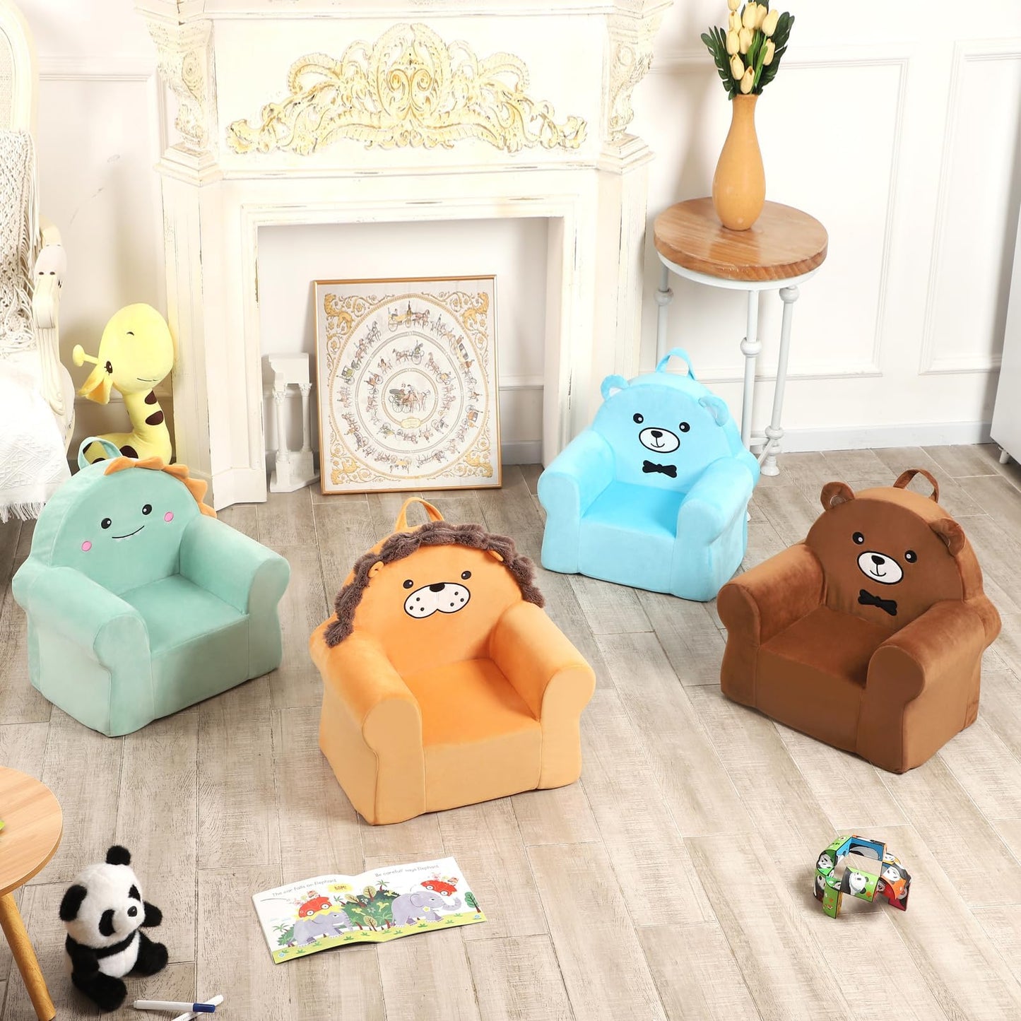 MOMCAYWEX Cuddly Toddler First Chair, Premium Character Chair, Yellow, 18 Month up to 3 Years