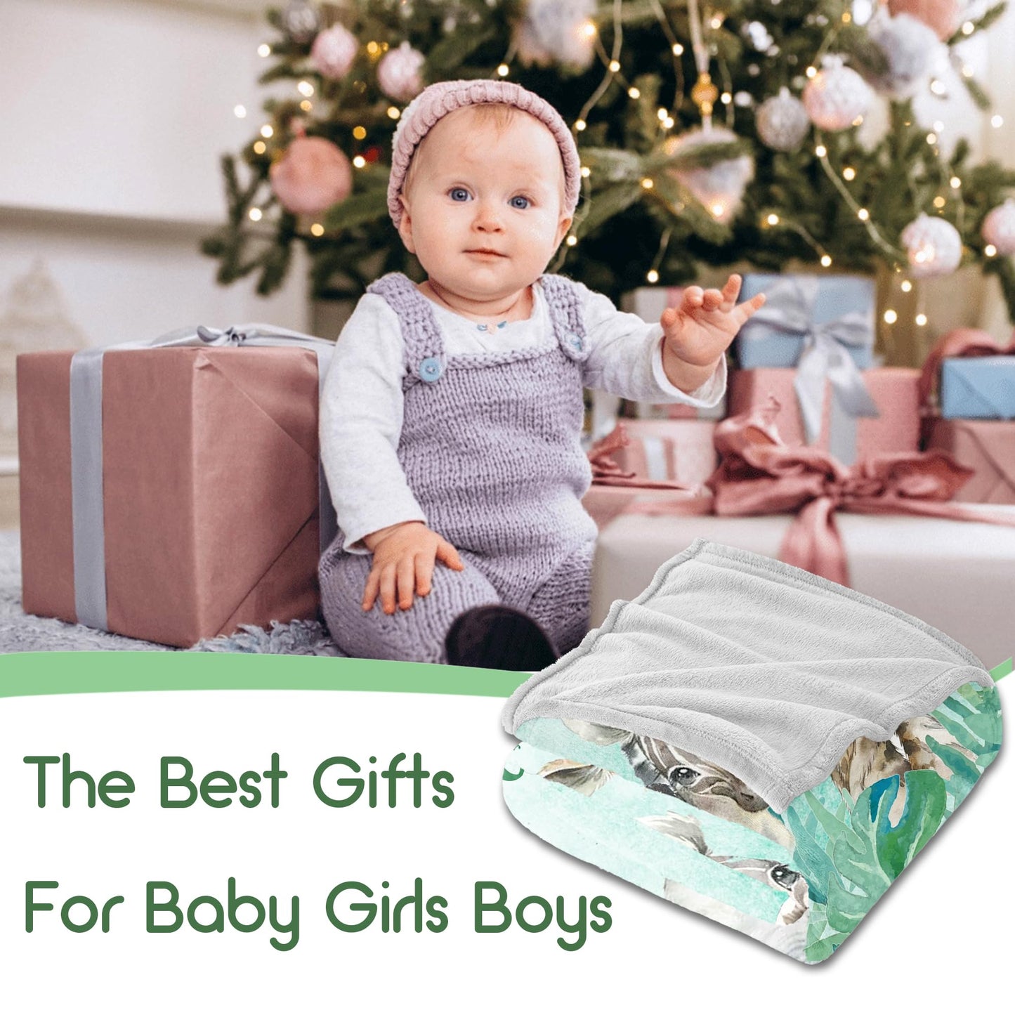 MAIWELL Personalized Baby Girl Boy Blanket with Name, Custom Animals Kids Name Blankets for Girls Boys, Customized Newborn Receiving Blankets, Baby Shower Christmas Birthday Gifts