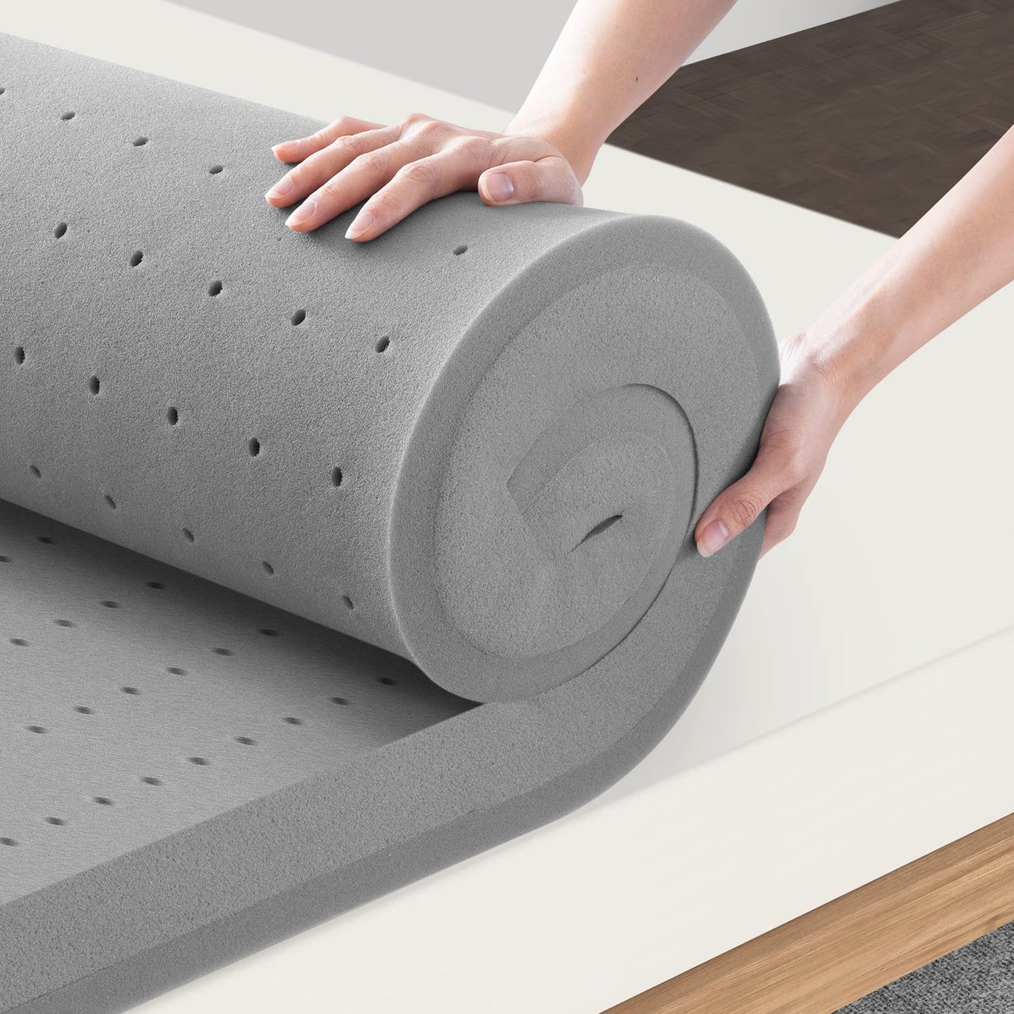 Maxzzz 3 Inch Memory Foam Mattress Topper Full Size, Medium Firm Bamboo Bed Mattress Topper, Ventilated Mattress Pad CertiPUR-US Certified Plush