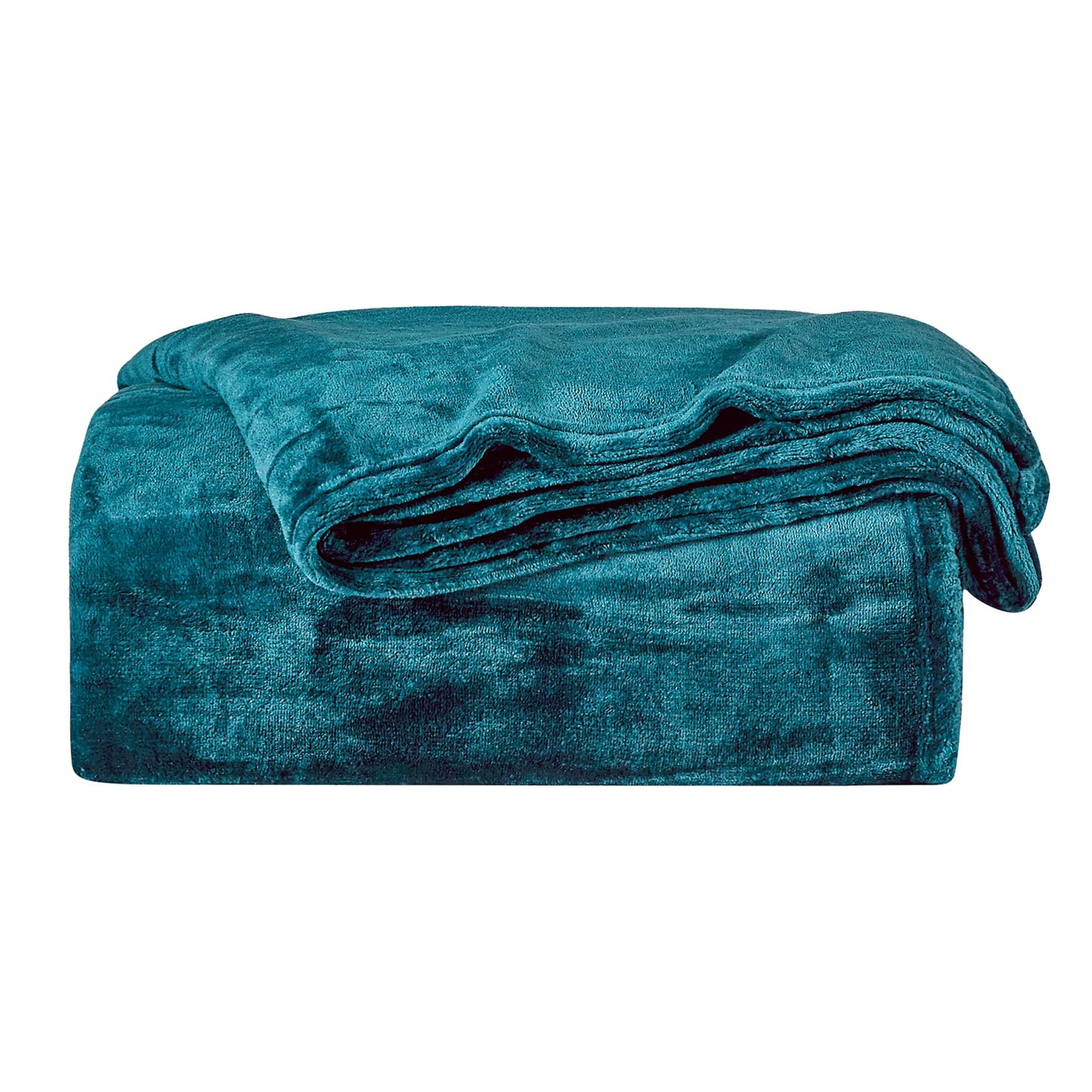 BOURINA Fleece Blanket Flannel Throw Blanket (Teal,Throw Size) Lightweight Cozy Microfiber Blanket for Sofa, Couch, Bed, Camping, Travel, 50x60 inches