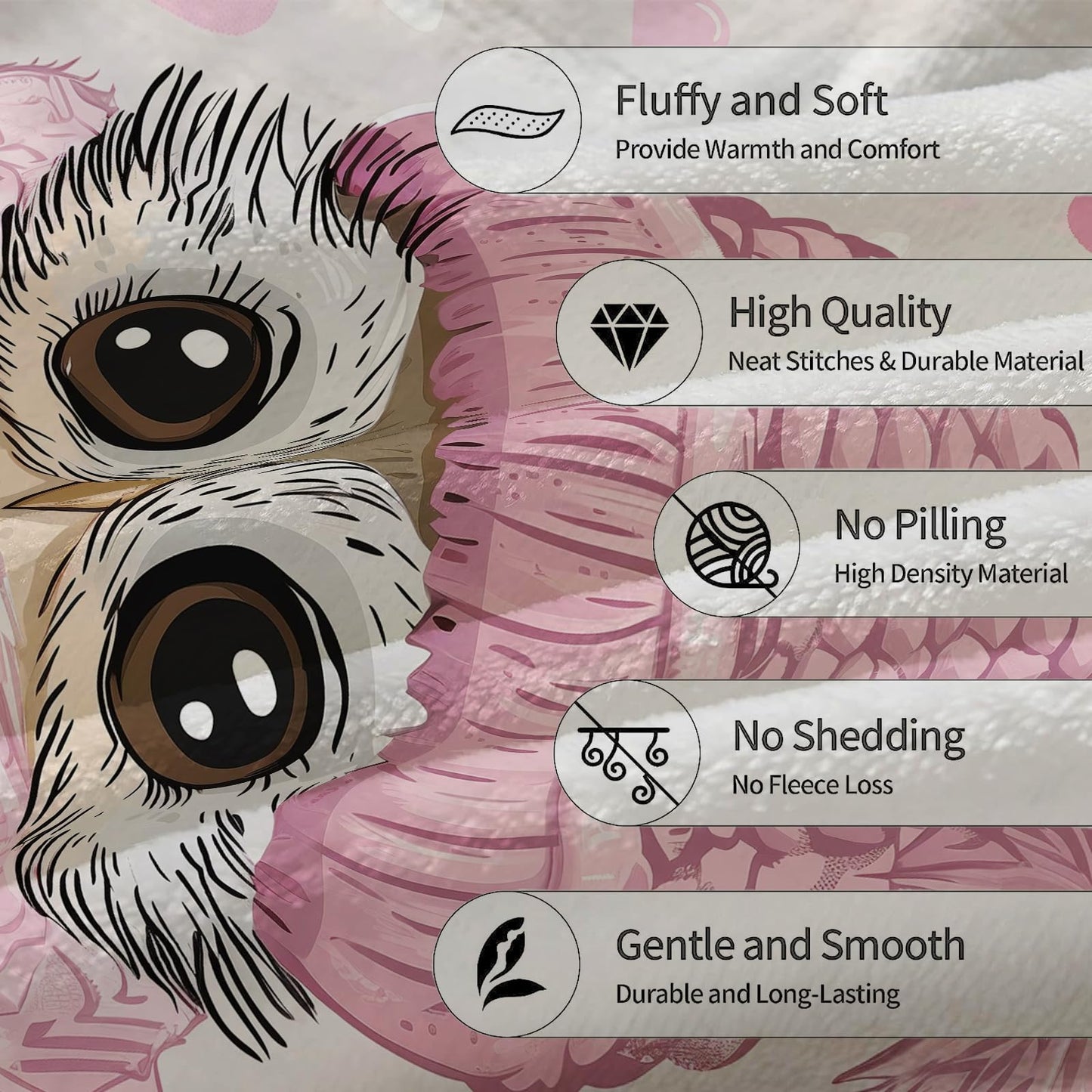 Ti Caldi Cute Owl Blanket, Soft Warm Lightweight Animal Flannel Throw Blanket for Couch, Bed, Travel & Outdoor, Cozy Fluffy Fuzzy Blankets for Women Girls, Home Decor 60×50 in