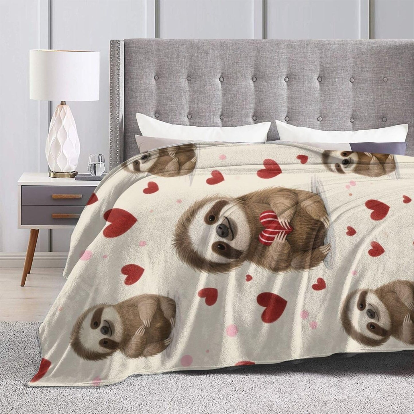 Sloth Blanket, Soft Plush Fleece Animal Throw Blanket - Cozy Warm Stuff Blankets Bedding Sloth Gifts for Women Girls Kids Adults 40"X50"