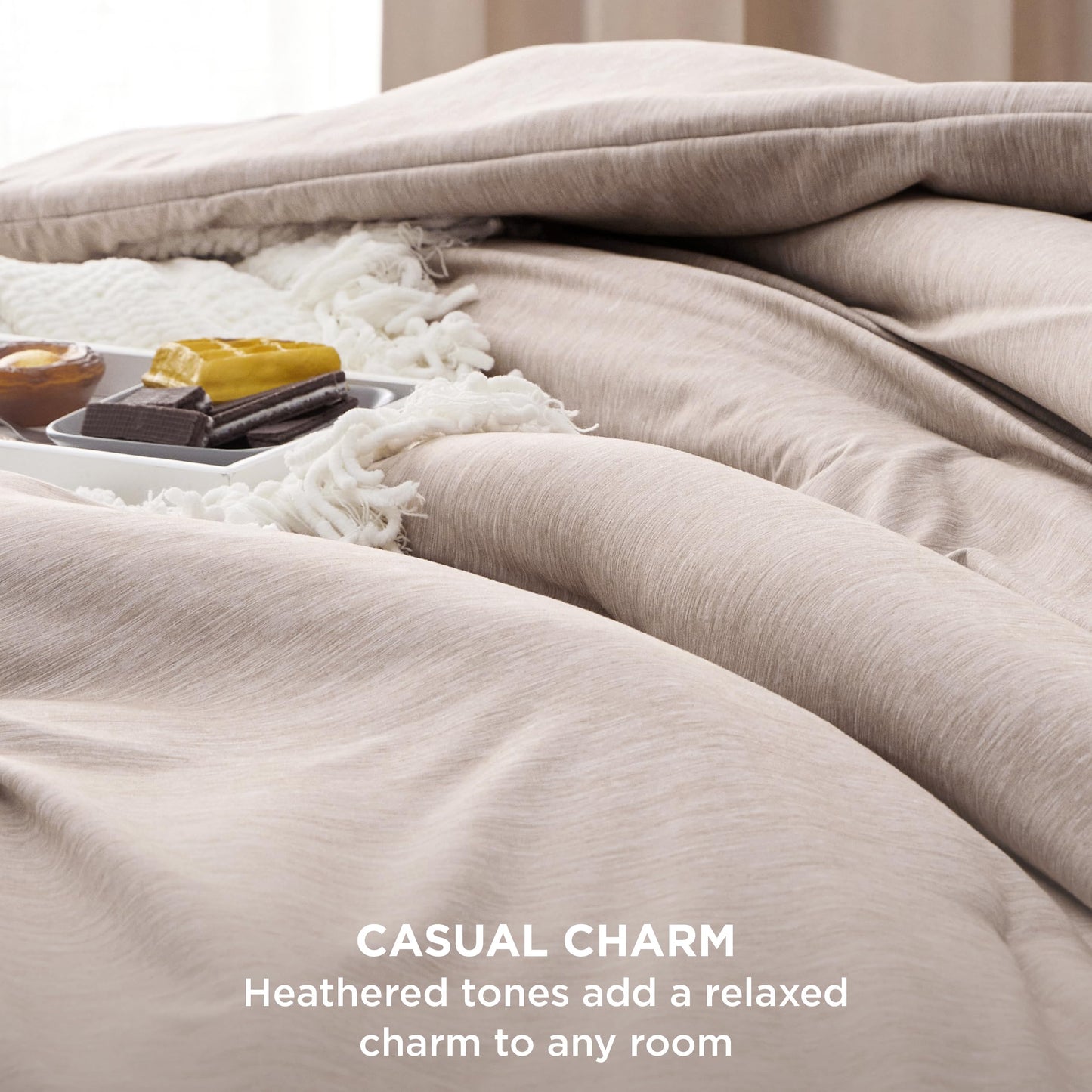 Bedsure Oversized King Comforter Set - Warm Taupe Soft Bedding for All Seasons, Cationic Dyed Bed Set, 3 Pieces, 1 Oversized King Size Comforter (120"x 98") and 2 Pillow Shams (20"x 36"+2")