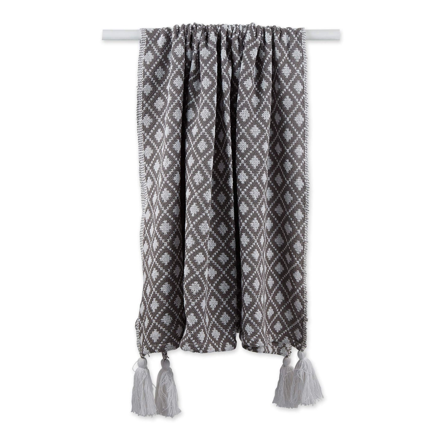 DII Gray Diamond Lattice Throw, 50x60