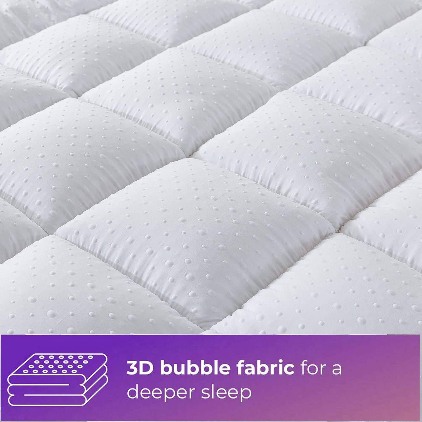 BEIVIG Mattress Topper Twin Mattress Pad Protector - Quality Plush Luxury Down Alternative Pillow Top - Extra Thick Mattress Cover(Twin Size), White