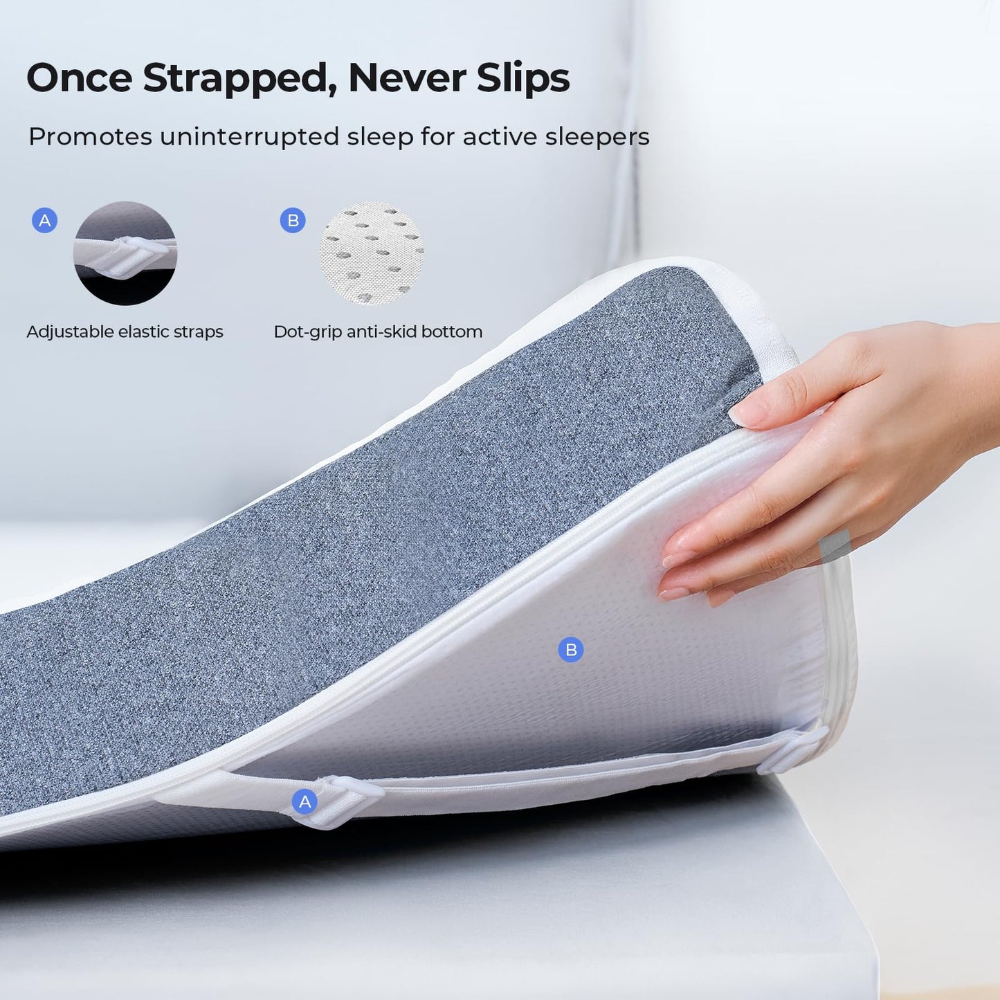 HOMRELEXA Cooling Mattress Topper Twin Size 3 Inch, Cooling Gel & Bamboo Charcoal Memory Foam Mattress Topper for Back Pain Relief, Firm Dual-Layer Foam Bed Pad with Removable Cover College Dorm