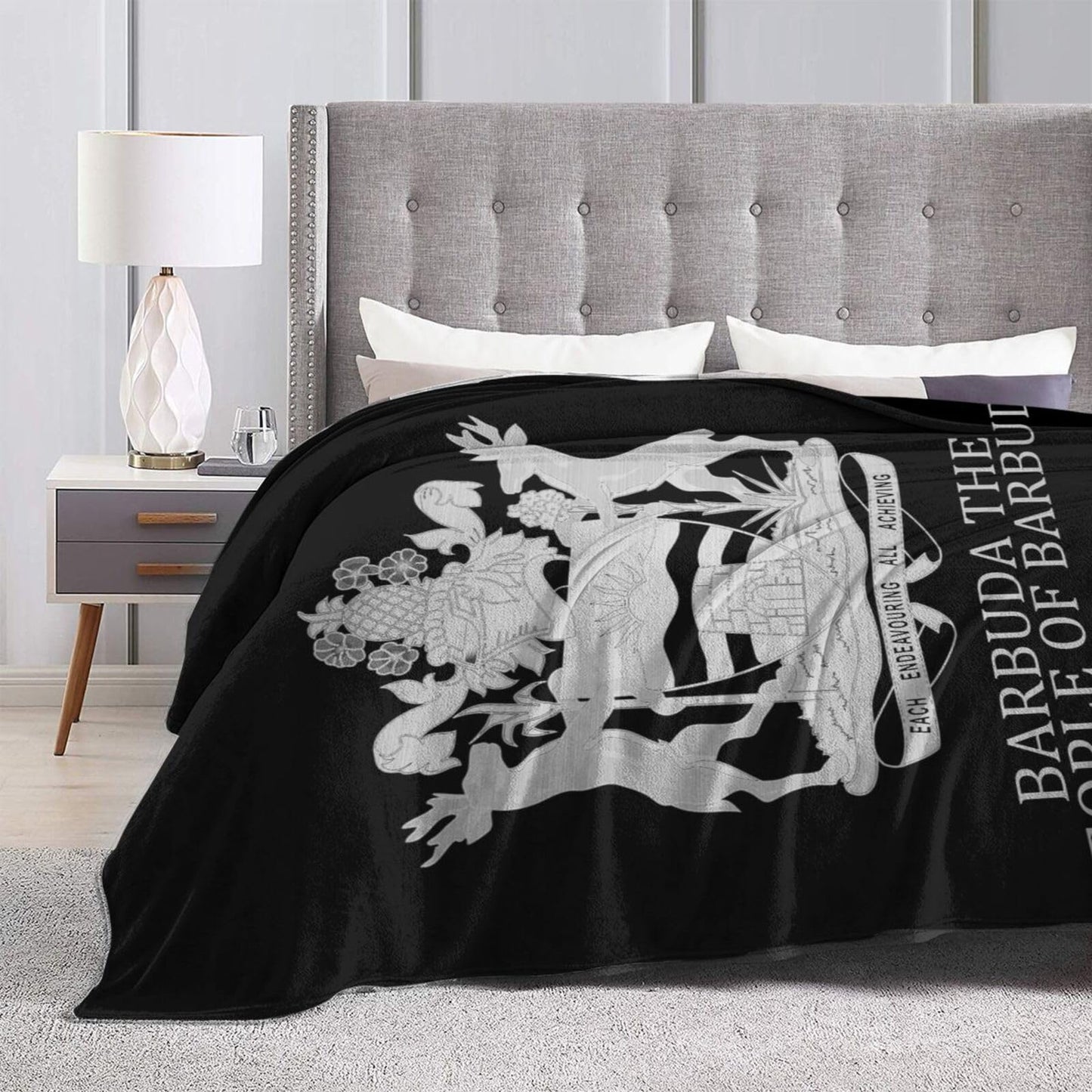 Barbuda Flag Logo Blanket Throw Blanket for Couch Sofa Plush Fleece Bed Blankets Lightweight Comfy Flannel Ultra-Soft Warm Blankets for Home Camping Travel Gift 80"X60"
