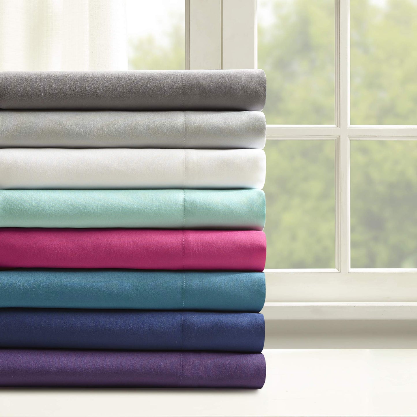 Comfort Spaces Microfiber Set 14" Deep Pocket, Wrinkle Resistant All Around Elastic-Year-Round Cozy Bedding Sheet, Matching Pillow Cases,4pieces, Twin, Light Gray,CS20-0119