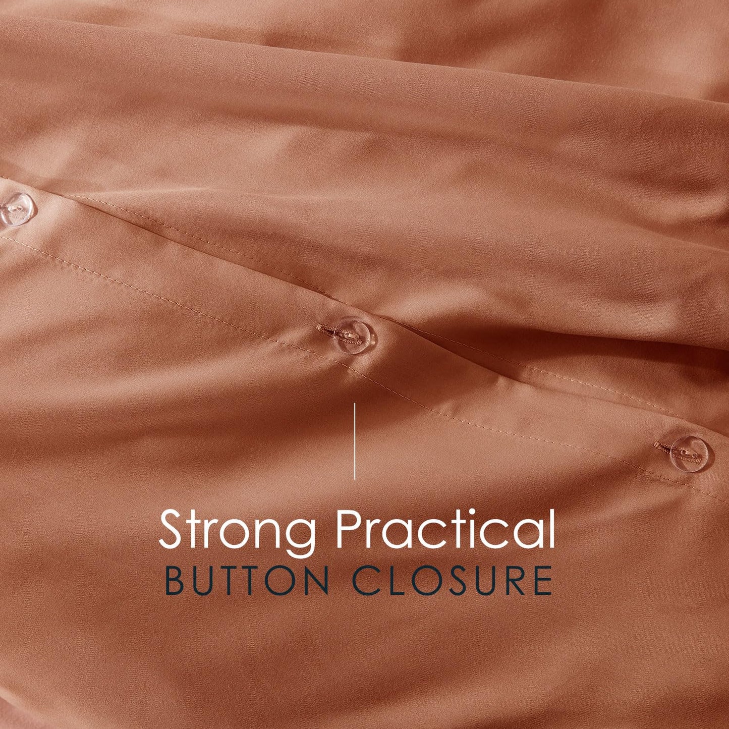 Hearth & Harbor Queen Size Duvet Cover & Bed Sheet Set Rust, 7 Piece Soft Double Brushed Bedding Set, Includes Duvet Cover, Flat Sheet, Fitted Sheet, Pillowcases and Pillow Shams