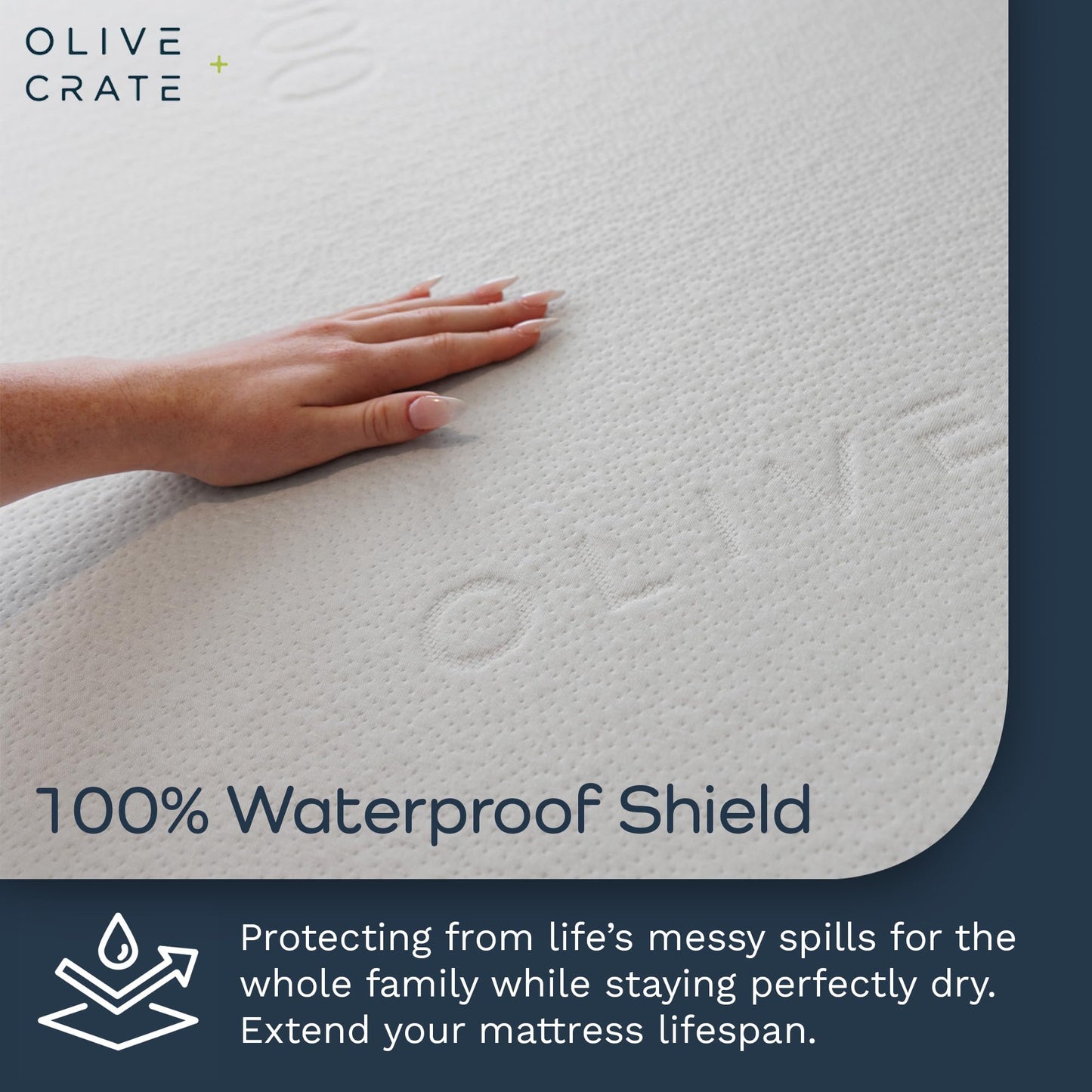 Olive + Crate 100% Viscose Bamboo Mattress Protector - Eco-Conscious Cooling Mattress Cover - Waterproof Hypoallergenic Protection - Breathable King Size Shield Against Dust & Spills