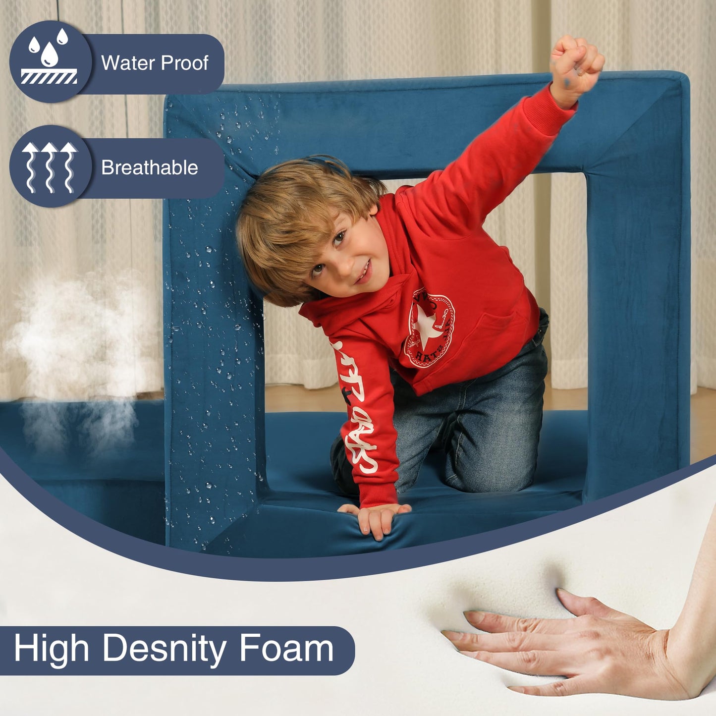Edbuosy 22Pcs Modular Kids Play Couch - Kids Couch for Playroom Bedroom Living Rooms Toddler Sofa for Inspiring Child Creativity，Children Convertible Foam Sofa