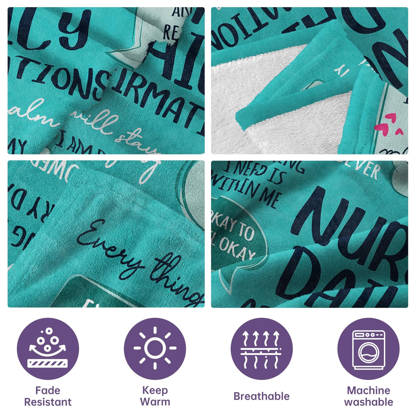 Craftique Nurse Gifts for Women Men- Soft Nurse Blanket with Daily Affirmations- LPN RN Gifts for Nurses Appreciation, Nursing School Graduate Birthday Gifts, Nurses Week/Day