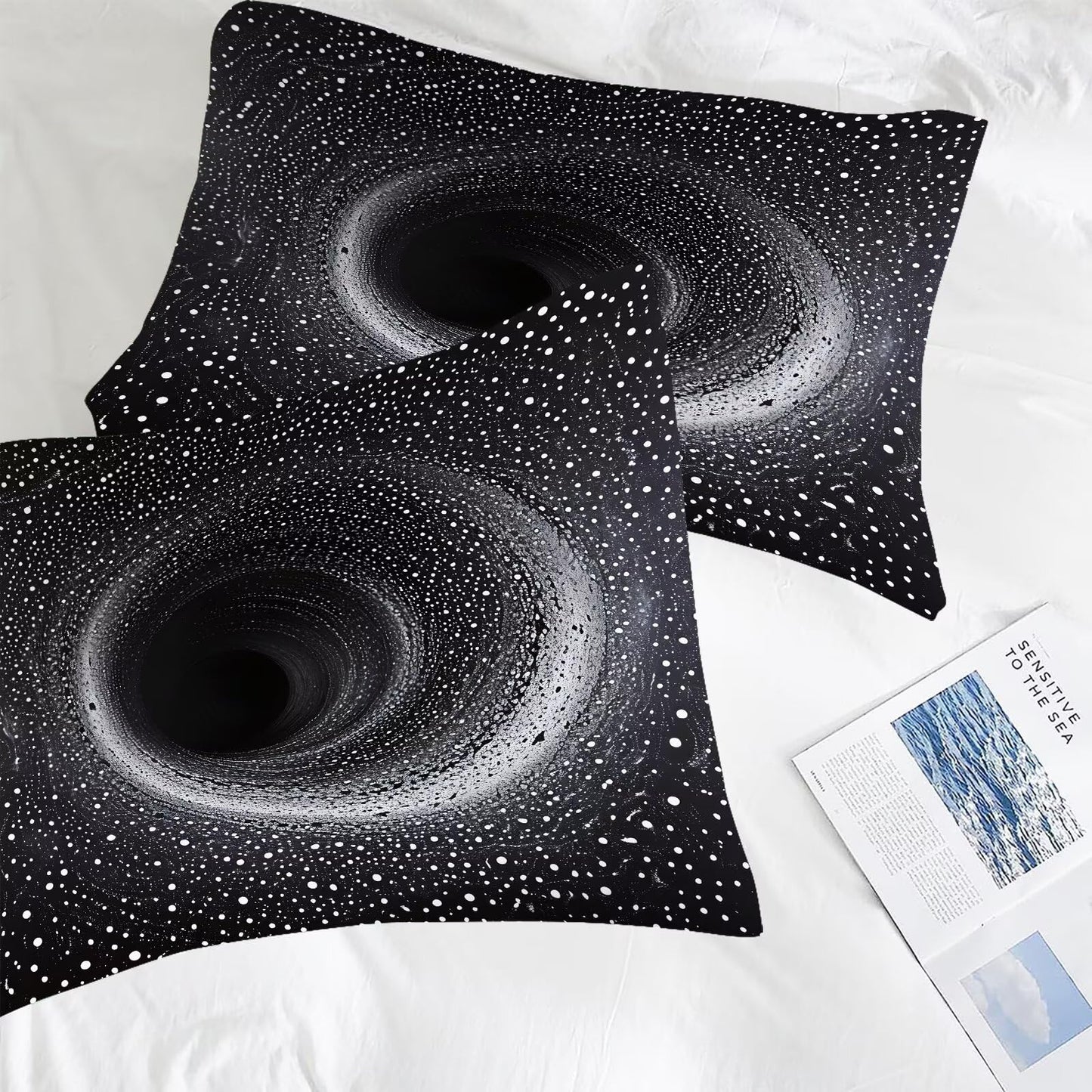 DJNEAR Black and White Illusion Comforter Set Full Size 3D Black Hole Bedding Sets for Kids Boys Girls Teens Adults Bedroom Space Abstract Art Quilt 1 Comforter 2 Pillowcases