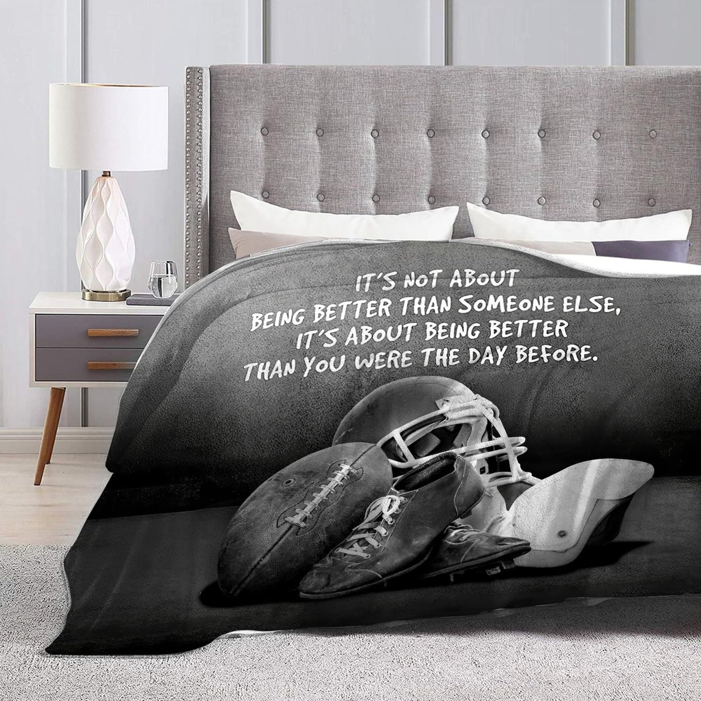 Tijuboni Football Sports Throw Blanket Rugby Gifts for Men Boys Women Girls Kids Adults Soft Flannel Fleece Blanket for Couch Sofa Bed Home Decor 40"x50"