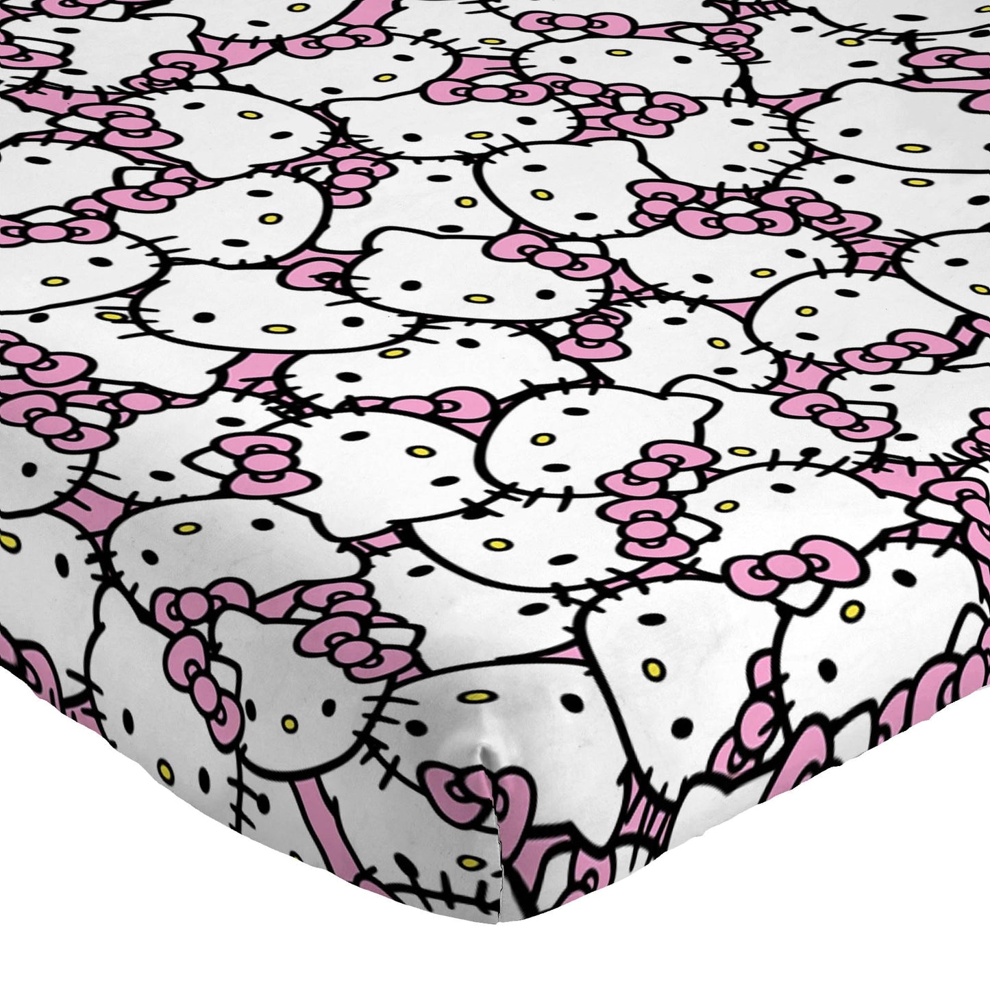 Jay Franco Hello Kitty Cute Queen Sheet Set - 4 Piece Sanrio Super Soft Microfiber, Fade Resistant, Machine Washable, Deep Pocket 10 in, 2 Pillowcases, Girly Pink Kawaii Sheets (Officially Licensed)
