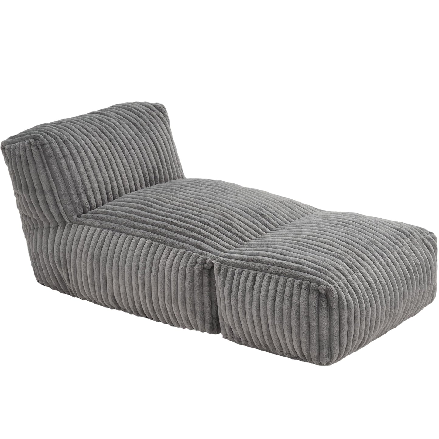 Hobestluk Giant Memory Foam Bean Bag Chairs Sofa for Adults (Grey,Large)