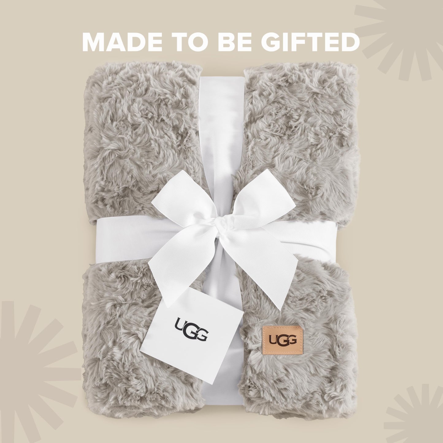 UGG Adalee Faux Fur Throw Blanket for Couch, Cozy Fuzzy Blanket for Chair or Bed, Easy Care Reversible Fluffy Throw, Luxury Home Decor, 50-inch x 70-inch, Seal Grey