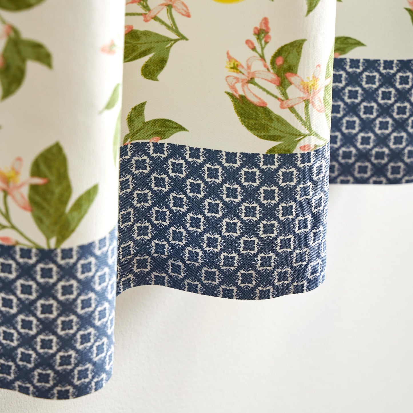 Martha Stewart Lemons 3-Piece Window Curtain Valance and Tiers Set, Yellow