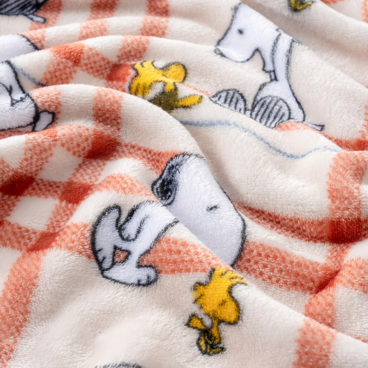 Berkshire Blanket Peanuts VelvetLoft Cute Character Snoopy Plush Throw Blanket,Peanuts Snoopy and Woodstock Wood Holiday Plaid,Throw 55 in x 70 in (Official Peanuts® Product)