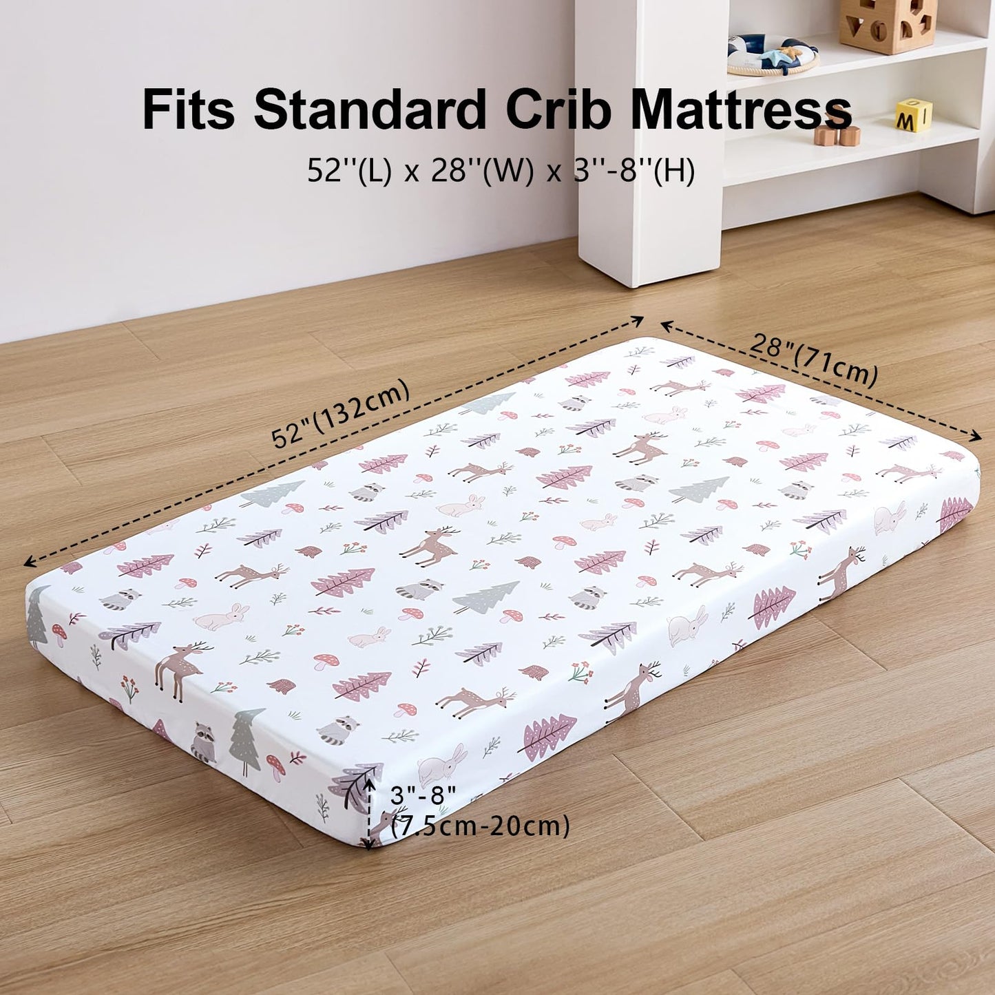 4 Pack Baby Crib Sheets for Girls - Ultra Soft & Skin-Friendly Fitted Crib Sheet for Standard Crib and Toddler Mattress, 52"x28"(Dusty Rose)