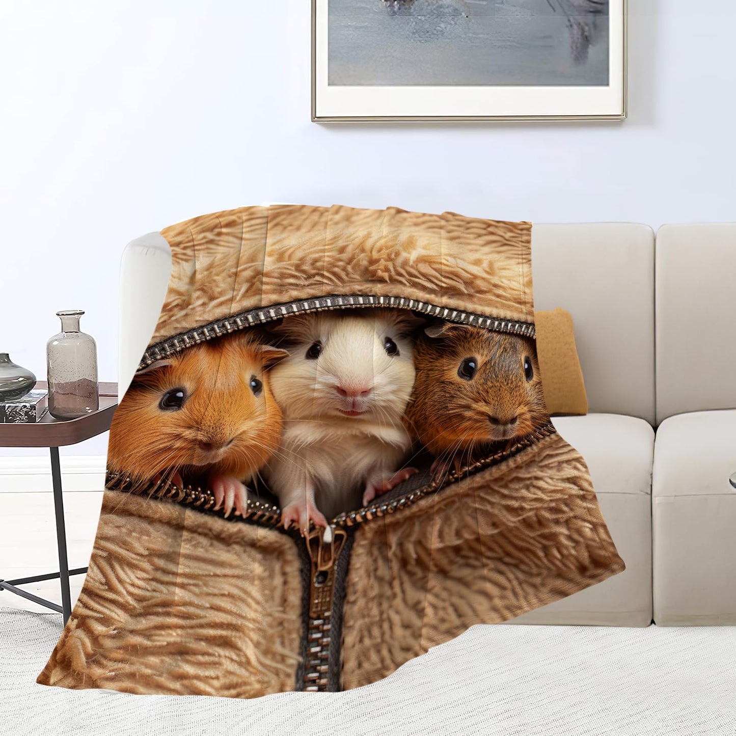 banonaty Guinea Pig Blanket Cute Throw Blankets Cozy Fleece Flannel Plush Bedding Guinea Pig Stuff Gifts for Men Women Boys Girls Teens Adults for Couch Sofa Bed Decor 40"X50"