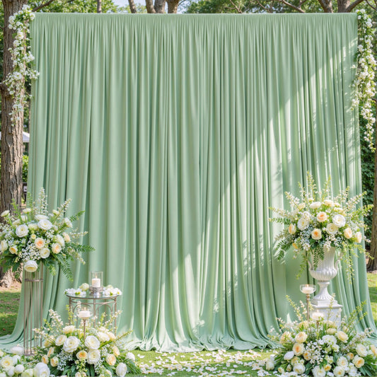 Sage Green Backdrop Curtain for Parties Wrinkle Free Dark Green Photo Curtains Backdrop Drapes Fabric Decoration for Baby Shower Birthday Party Photography 5ft x 7ft,2 Panels