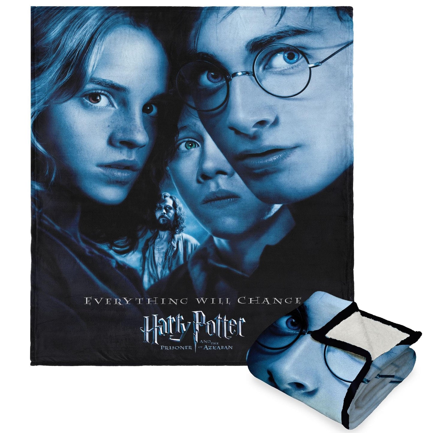 Northwest Harry Potter Silk Touch Sherpa Throw Blanket, 50" x 60", Everything Will Change