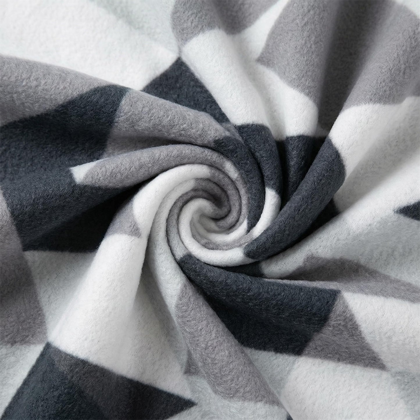 CAI TENG Triangle Fleece Throw Blankets Bulk 6 Pack Lightweight Warm Soft Cozy Kids Blanket 50 x 60 in Pet-Friendly Thin Small Blanket for Home, Bed, Sofa, Office, Gifts, Outdoor Grey Black