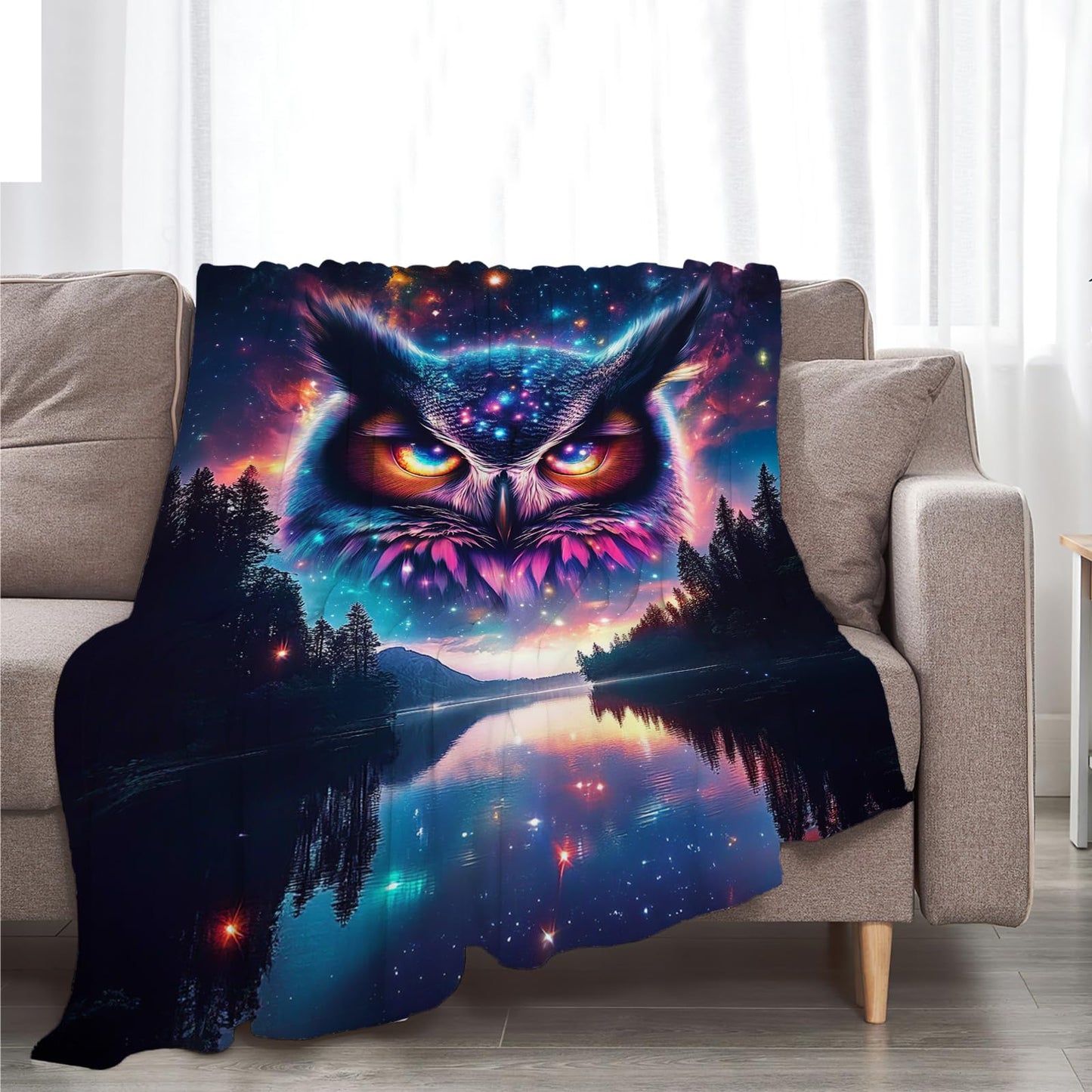 Owl Blanket, Animal Throw Blanket, Owl Gifts, Bird Blankets, Owls Stuff Fleece Flannel Plush for Women Men Boys Girls Lovers Adults Soft Bedding for Sofa Bed Office Home Decor 40"X50"