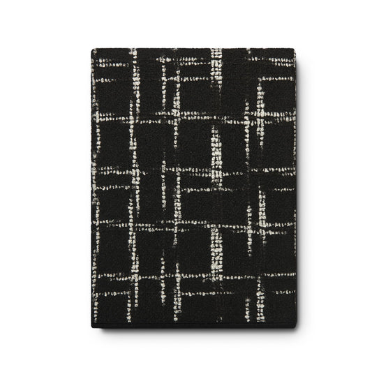 Crumbs Home Modern Decorative Throw Blanket for Couch, Sofa, Bed, Black Beige Embroidered Irregular Lines, 55"x60"